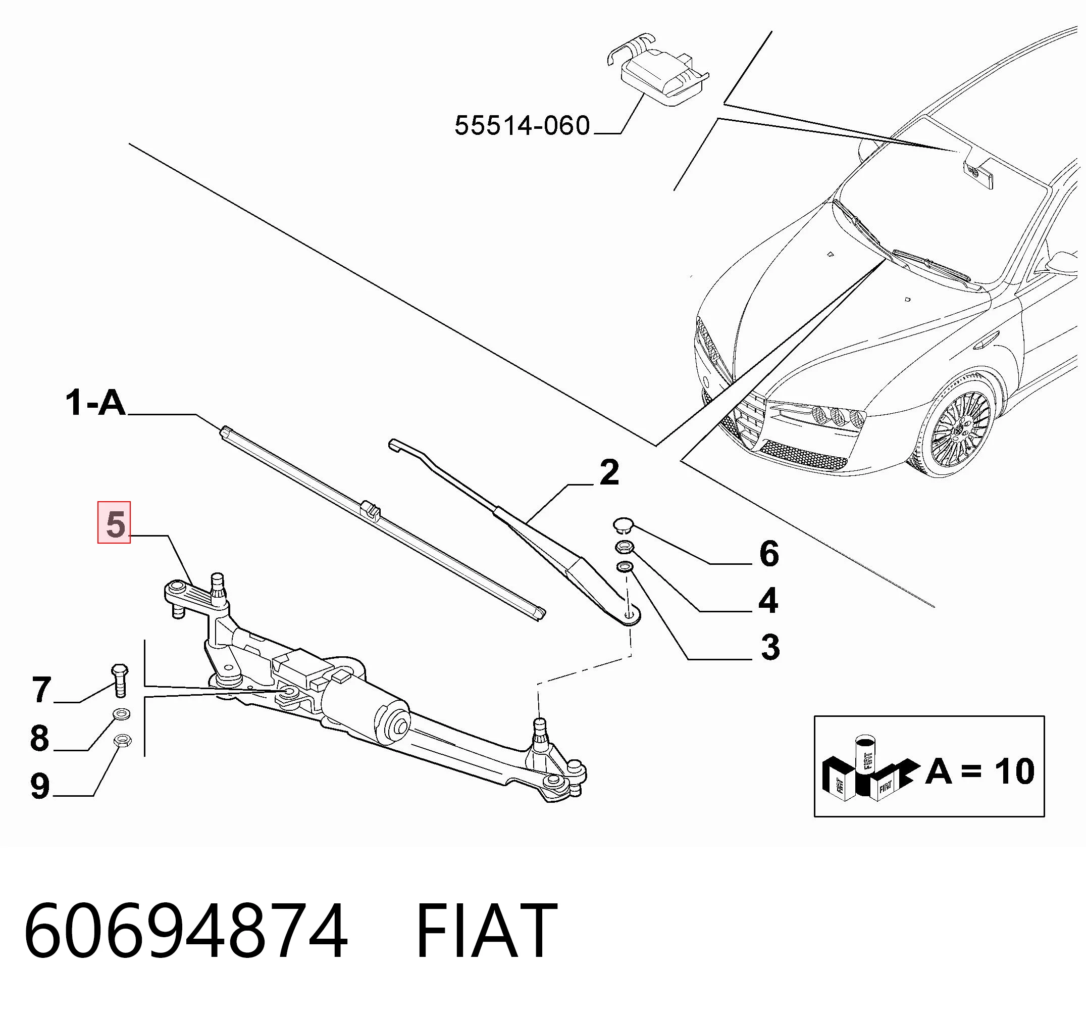 Do koszyka Mechanizm wycieraczek Alfa Romeo 159  939