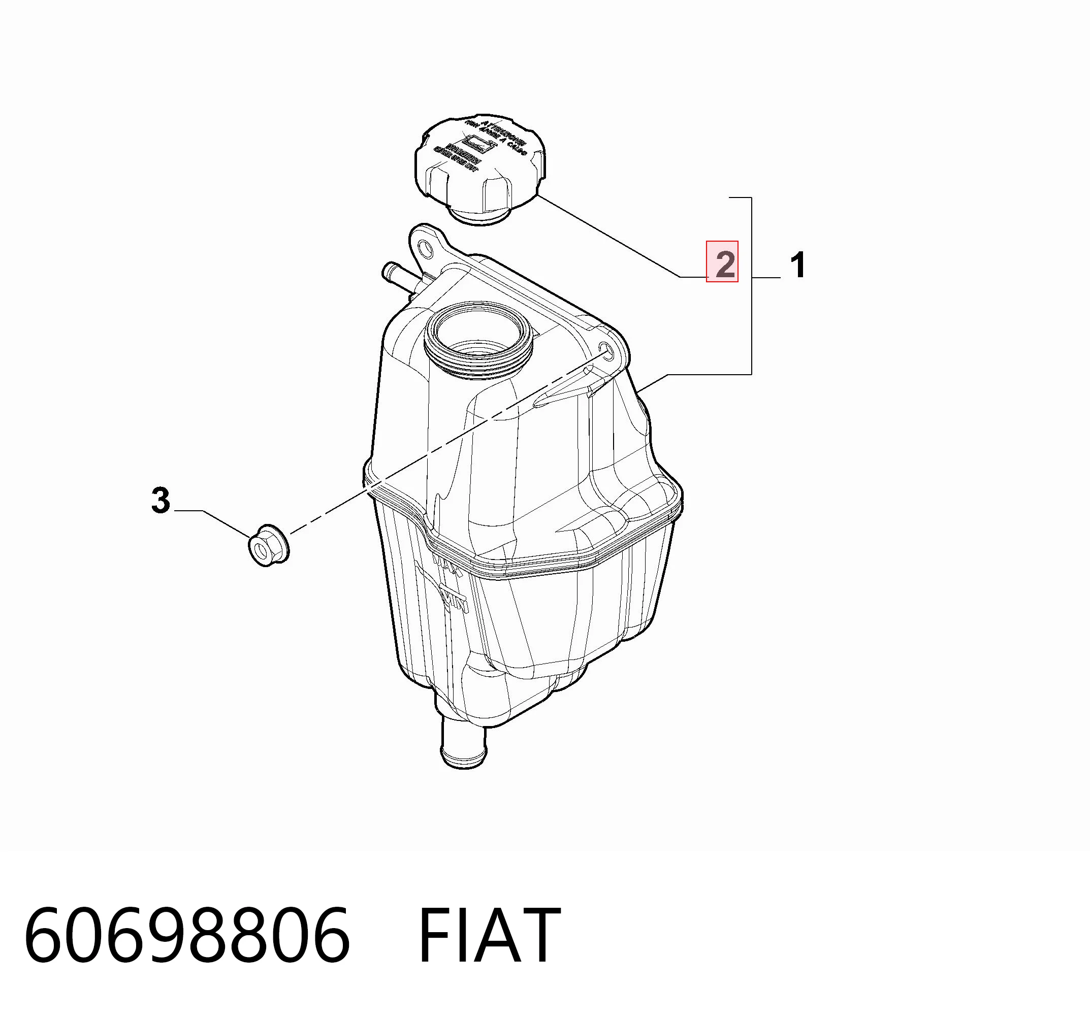 60698806 Fiat/Alfa/Lancia Pokrywa (korek) zbiornika wyrównawczego