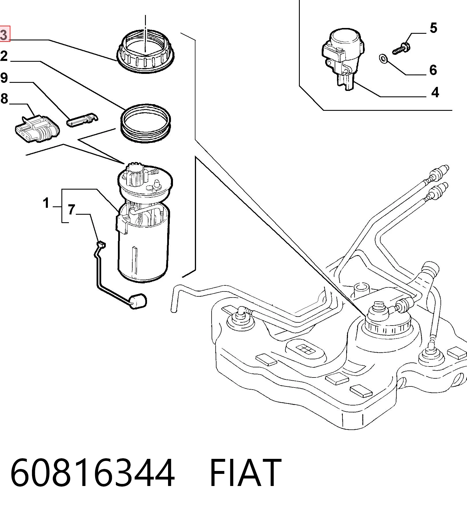 60816344 Fiat/Alfa/Lancia Pokrywa pompy paliwowej