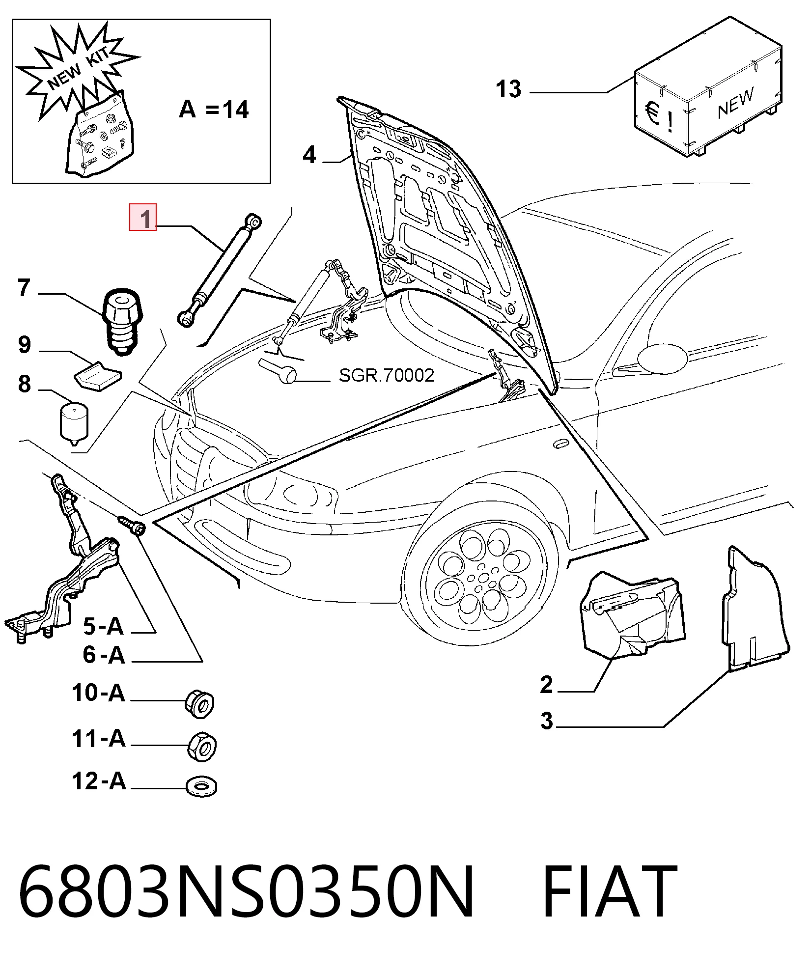  Amortyzator maski Alfa Romeo 147 
