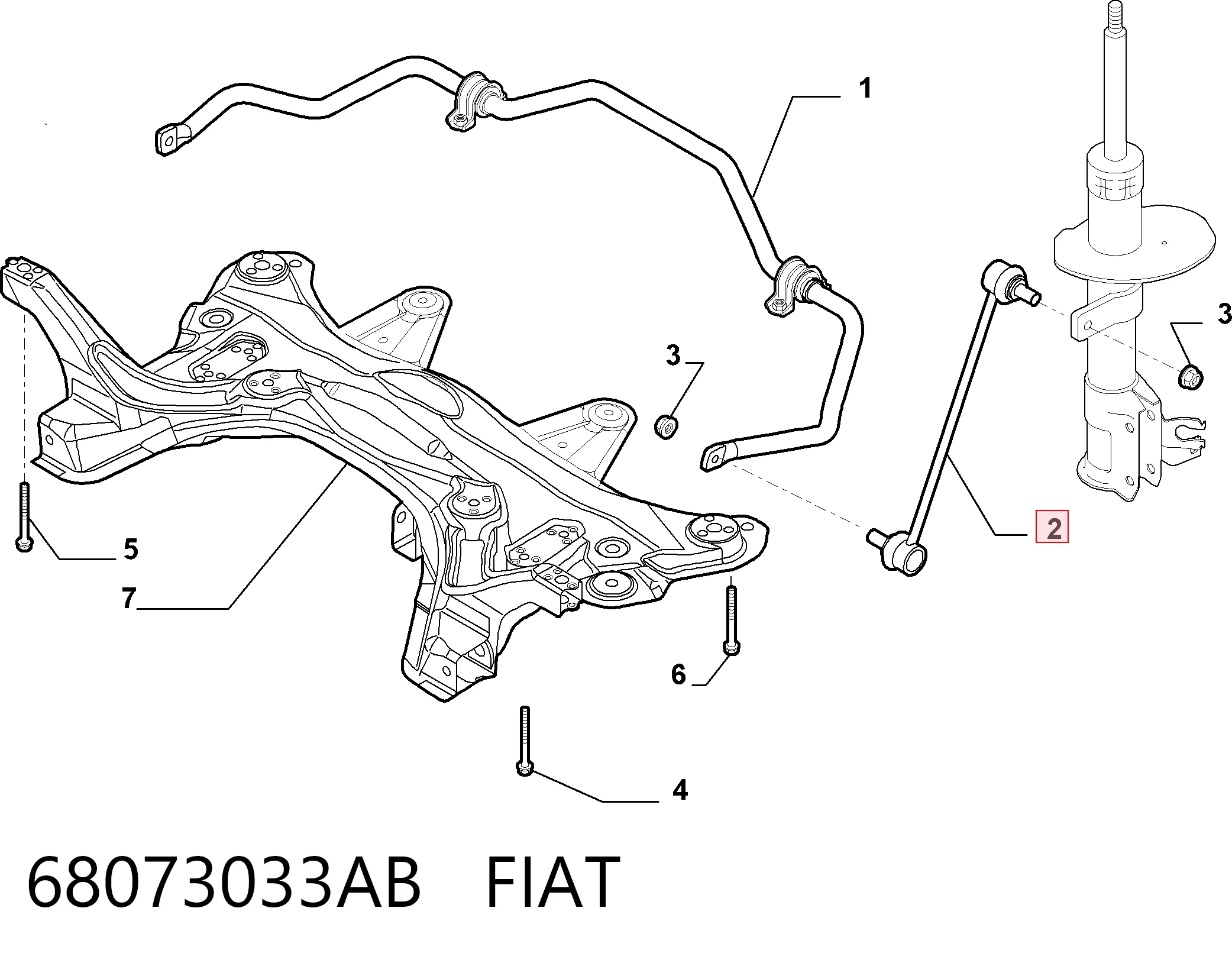 68073033AB Fiat/Alfa/Lancia Łącznik stabilizatora przedniego