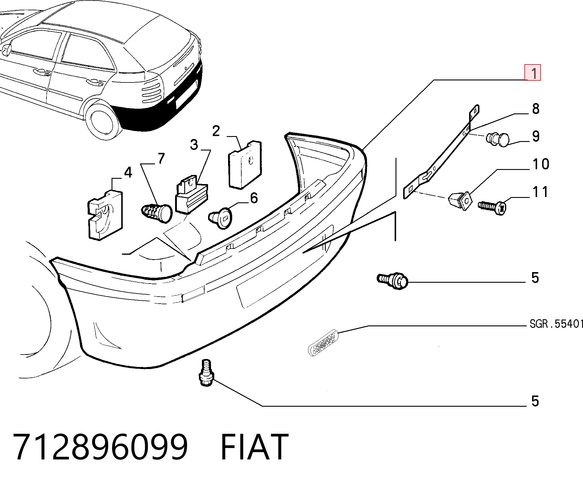 Zderzak tylny Fiat Brava hatchback (182) (1995 - 2001) cena, od 192,32 USD