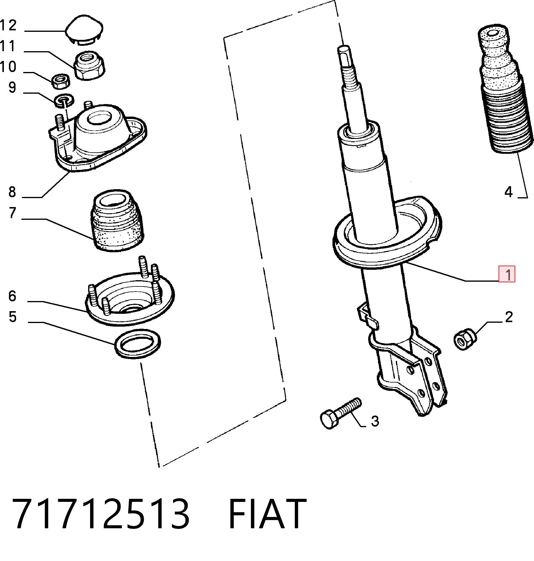 Do koszyka Amortyzator przedni Fiat Uno  146A