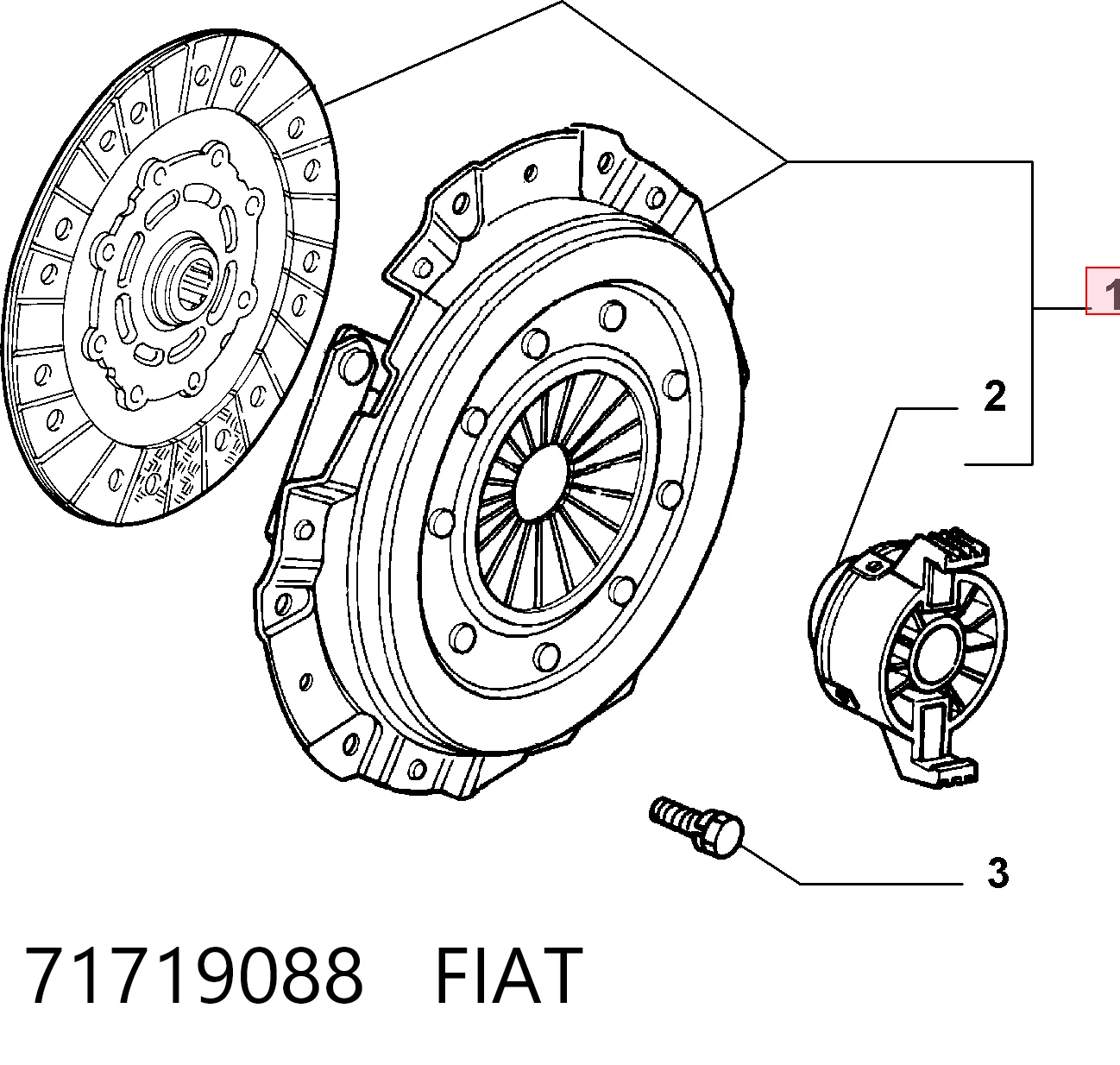  Zestaw sprzęgła (3 części) Alfa Romeo 156 