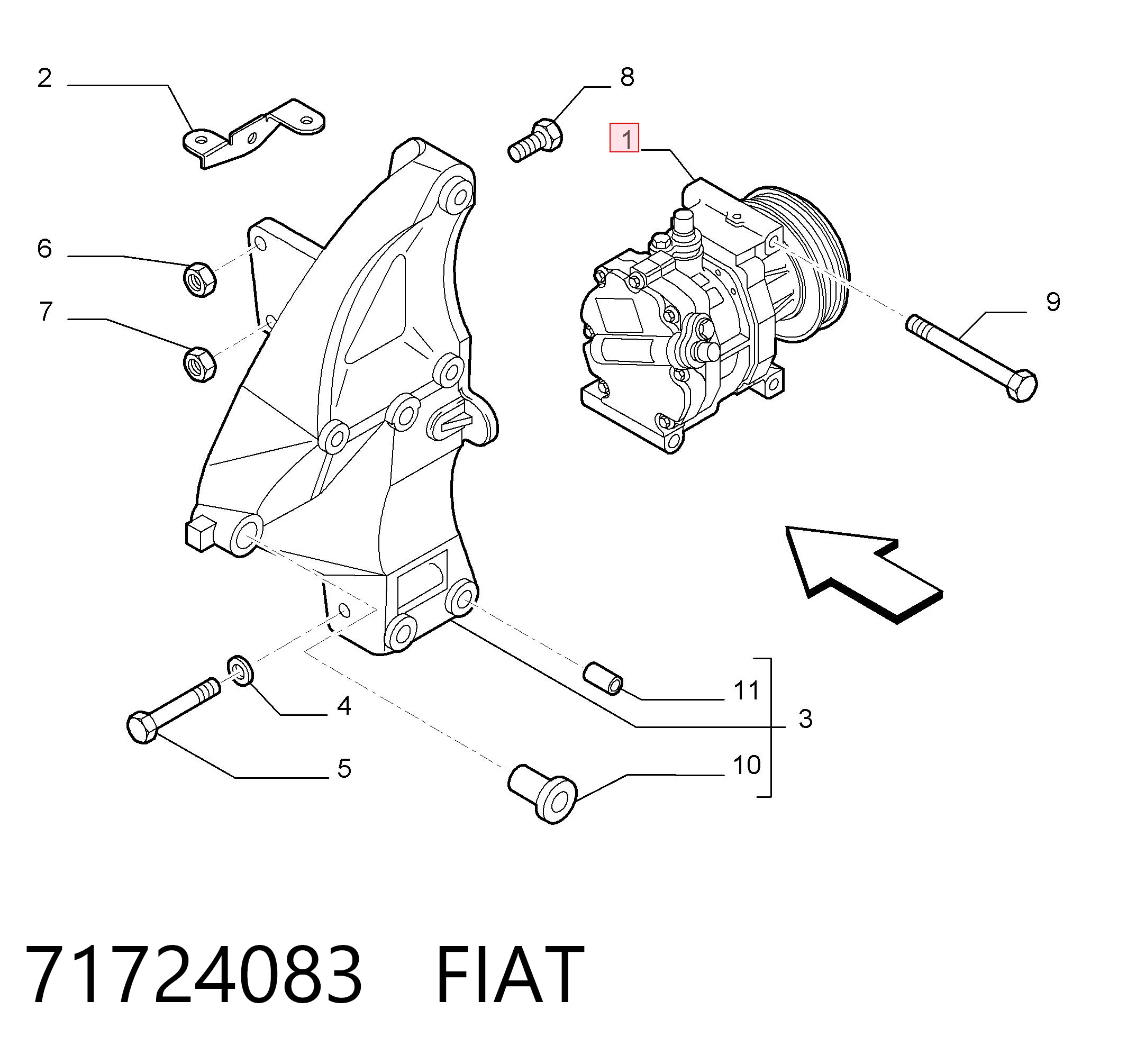 71724083 Fiat/Alfa/Lancia Sprężarka klimatyzacji