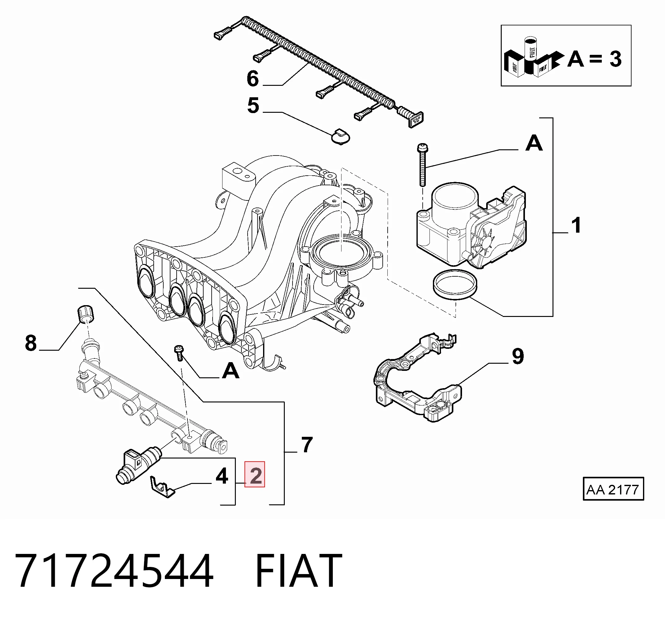 71724544 Fiat/Alfa/Lancia Wtryskiwacz paliwa