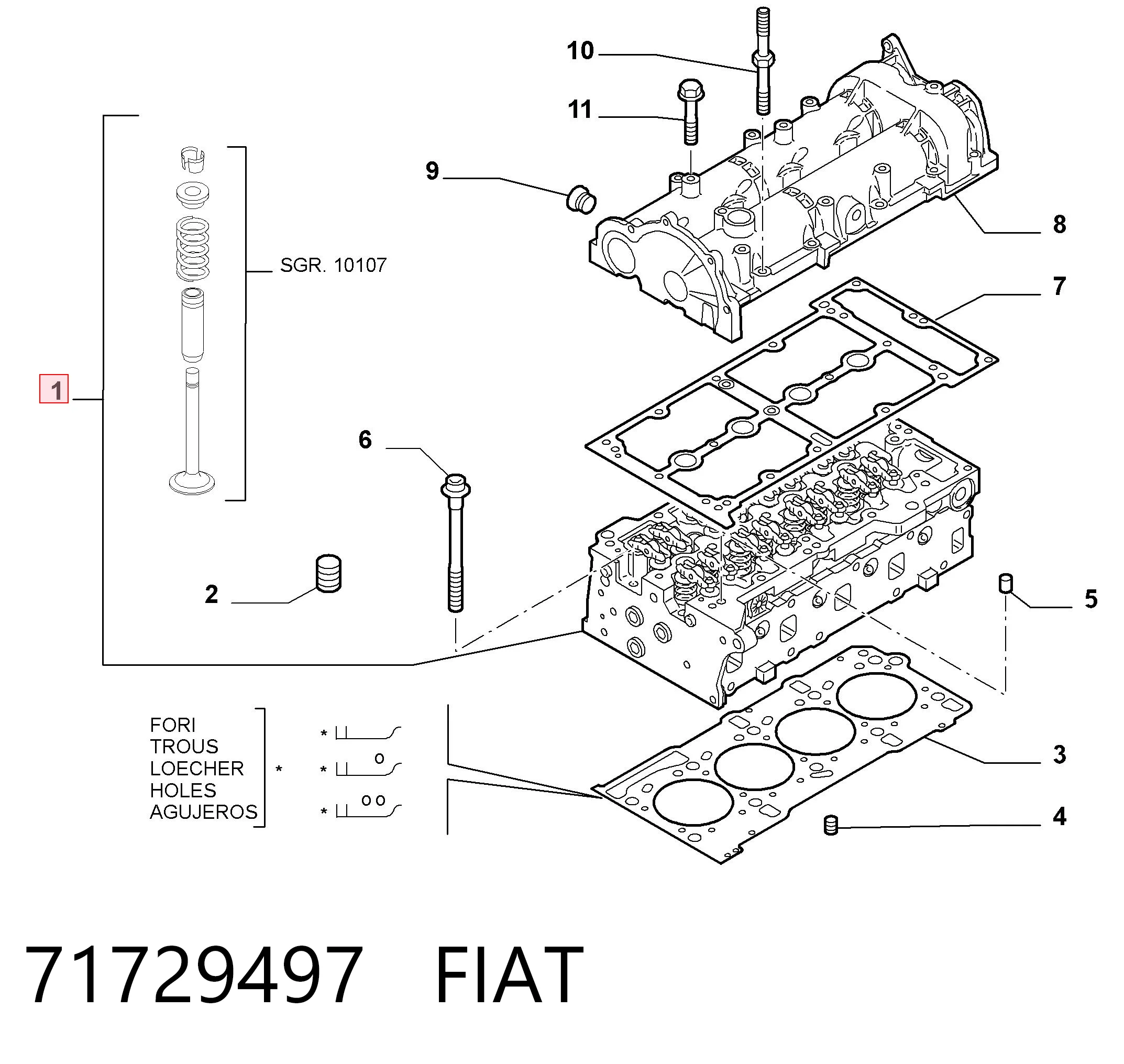 71729497 Fiat/Alfa/Lancia Głowica cylindrów