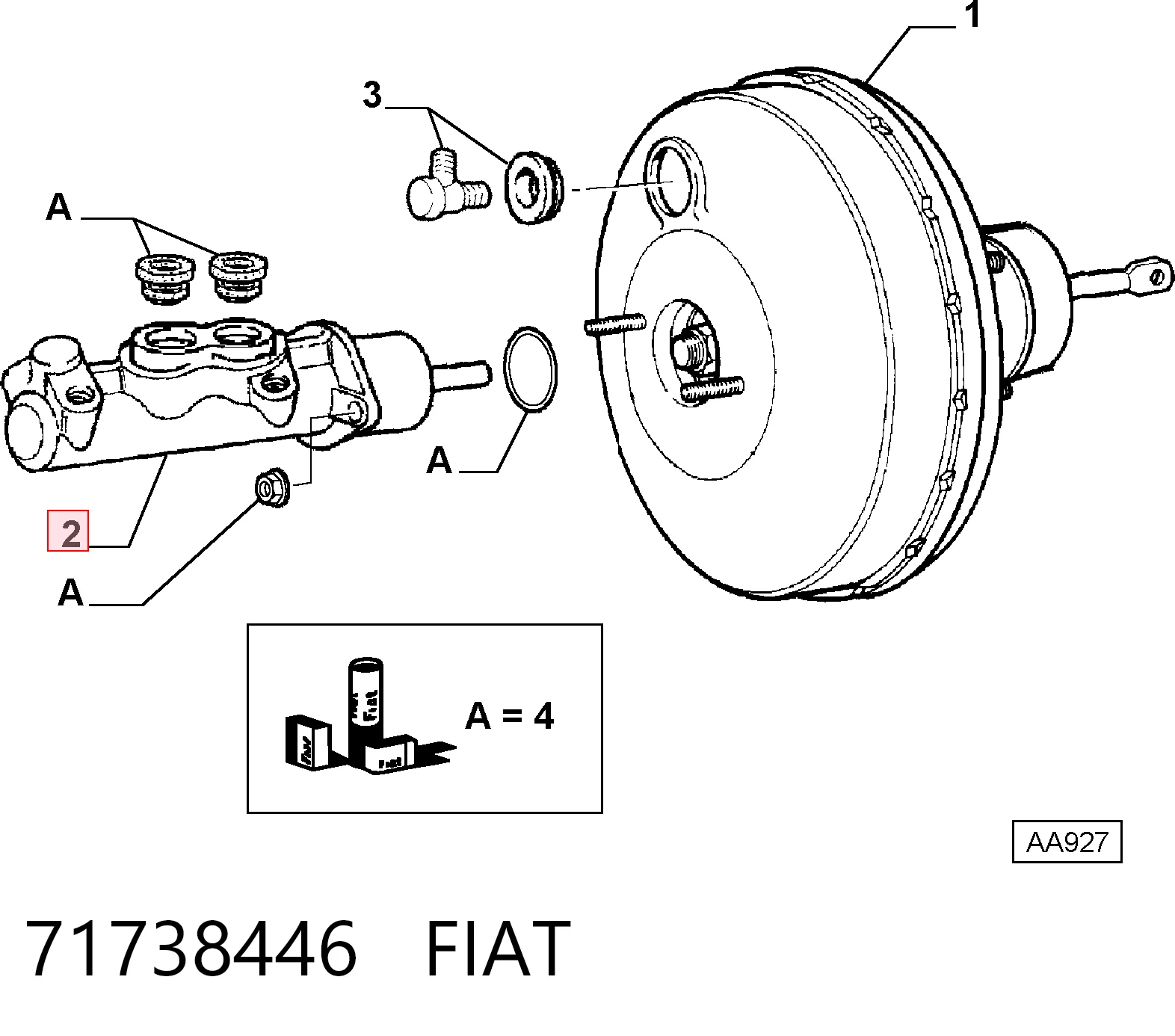 Główny cylinder hamulców Fiat Punto I