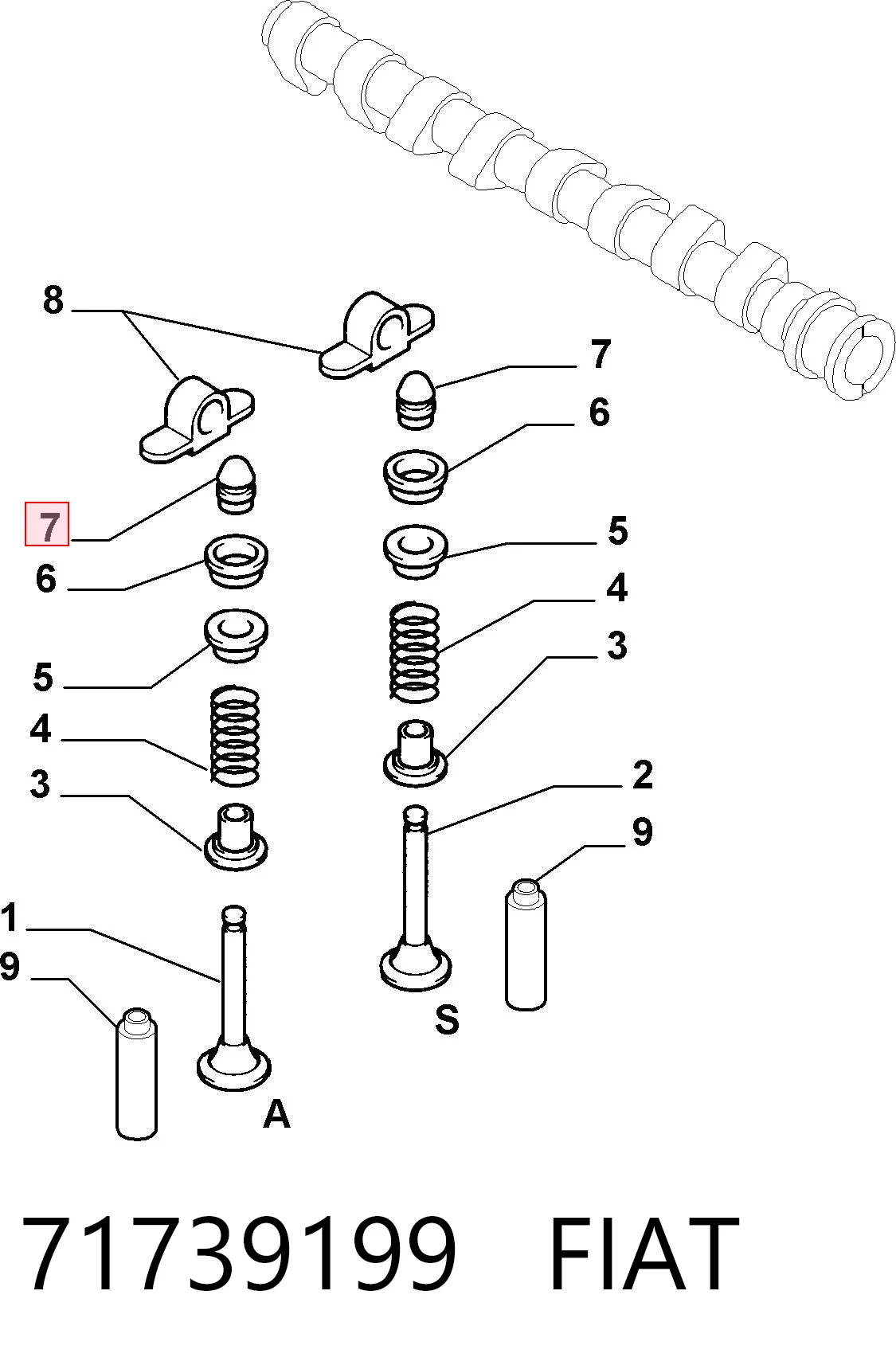 Kompensator hydrauliczny (popychacz hydrauliczny), popychacz zaworu PI060054 Freccia