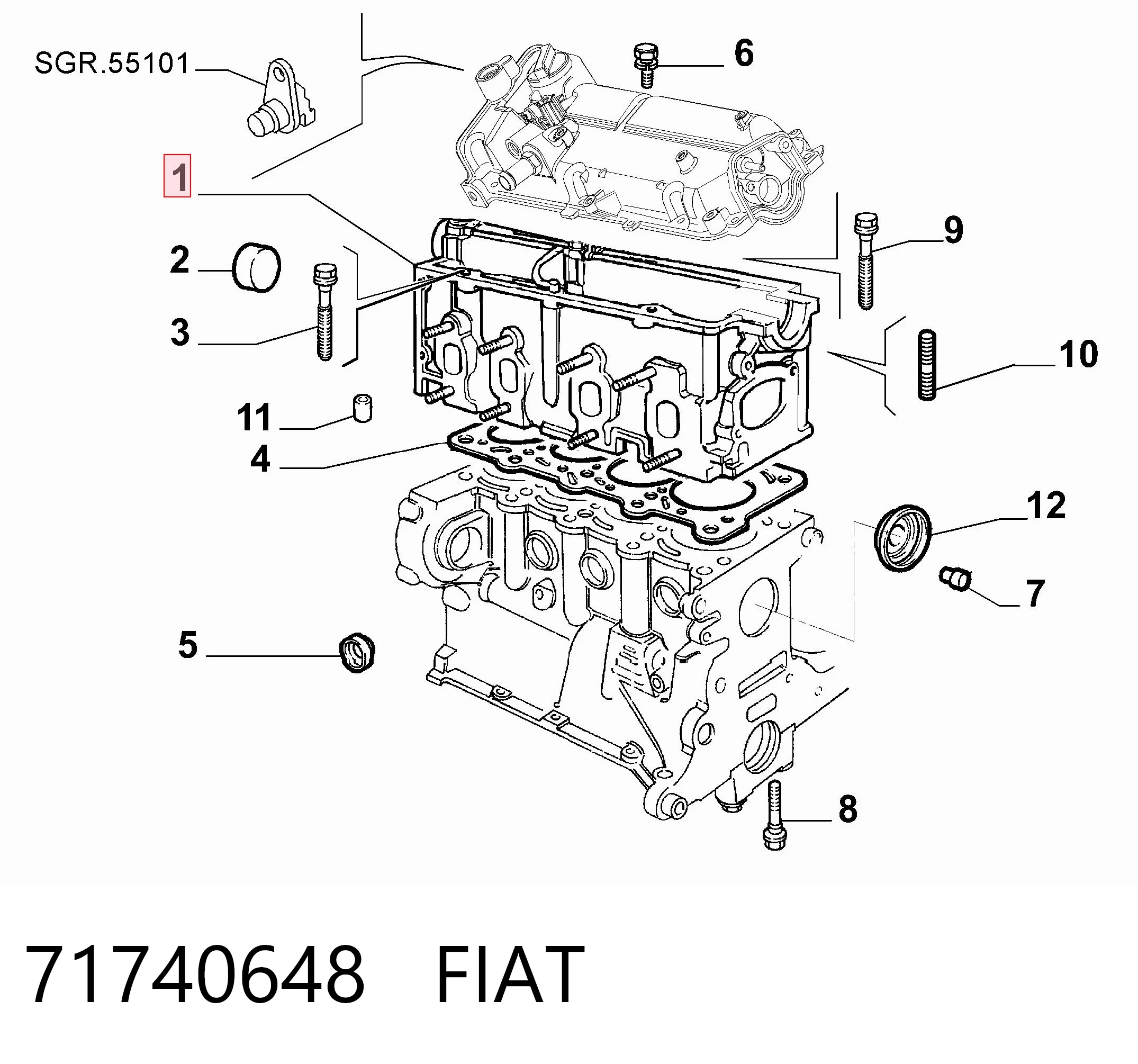Głowica cylindrów do Alfa Romeo Giulietta  940