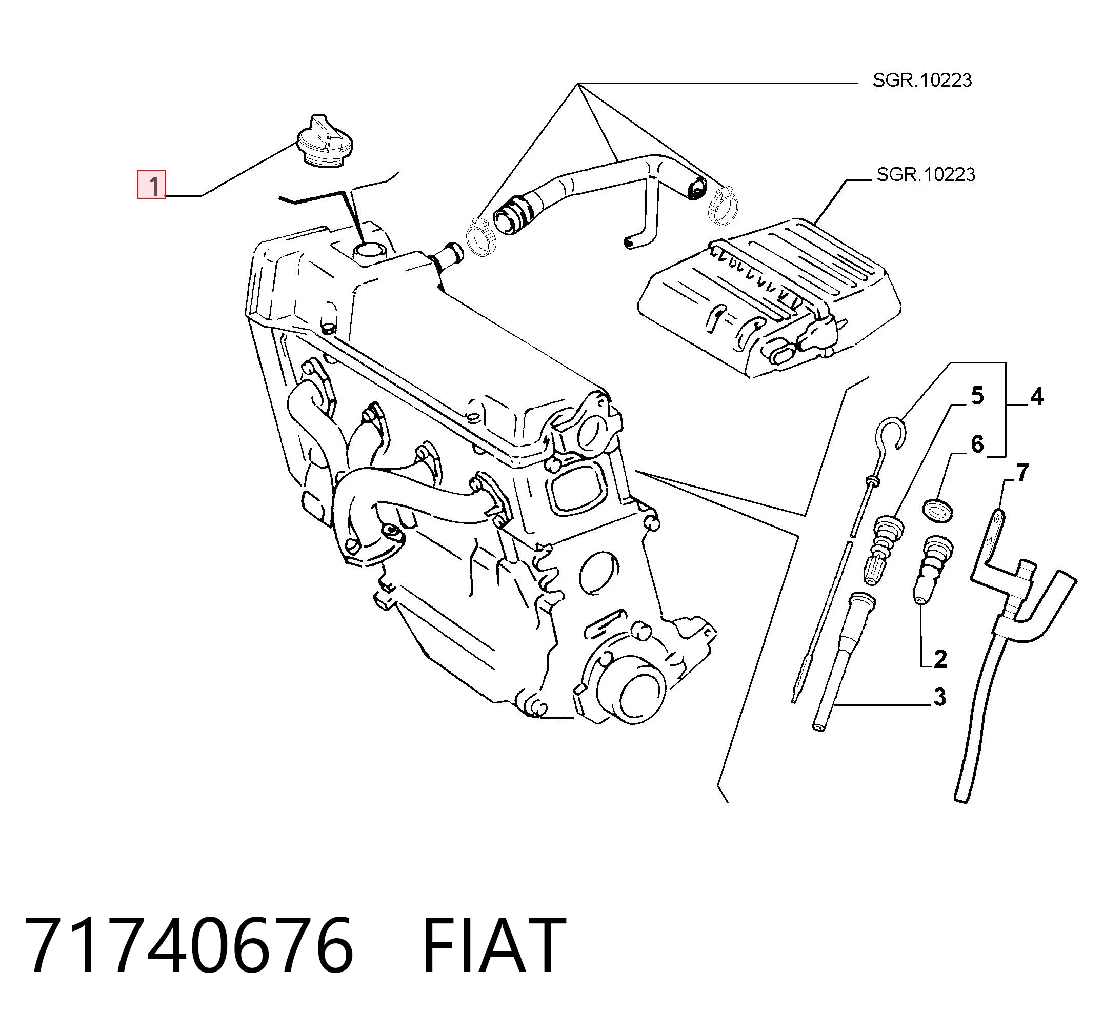 71740676 Fiat/Alfa/Lancia Korek wlewu oleju