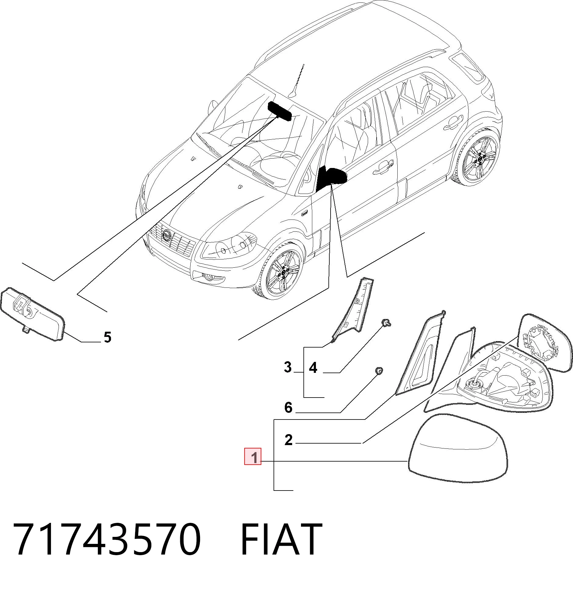 Lusterko wsteczne prawe Suzuki SX4 hatchback (GY) (2006 - 2026) cena, od 73,19 USD