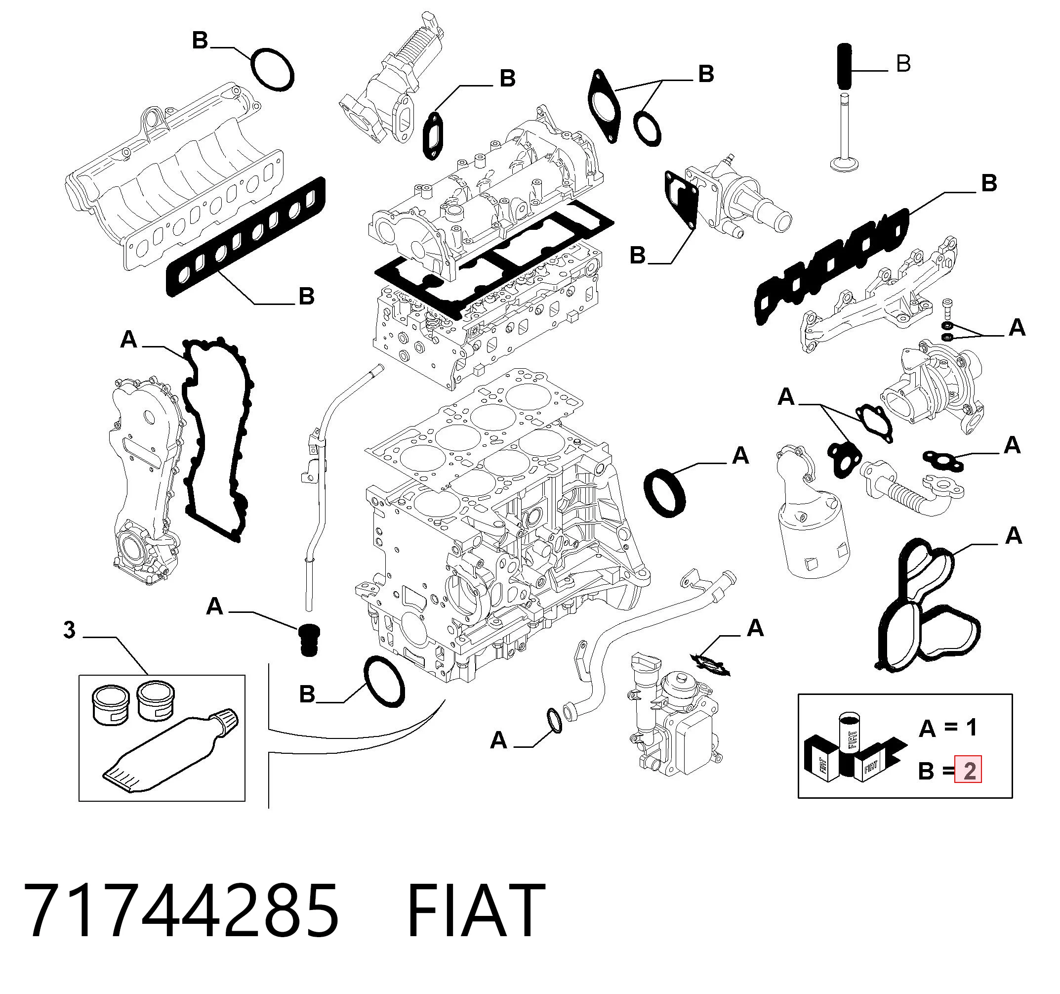 93188056 General Motors Zestaw uszczelek silnika górny