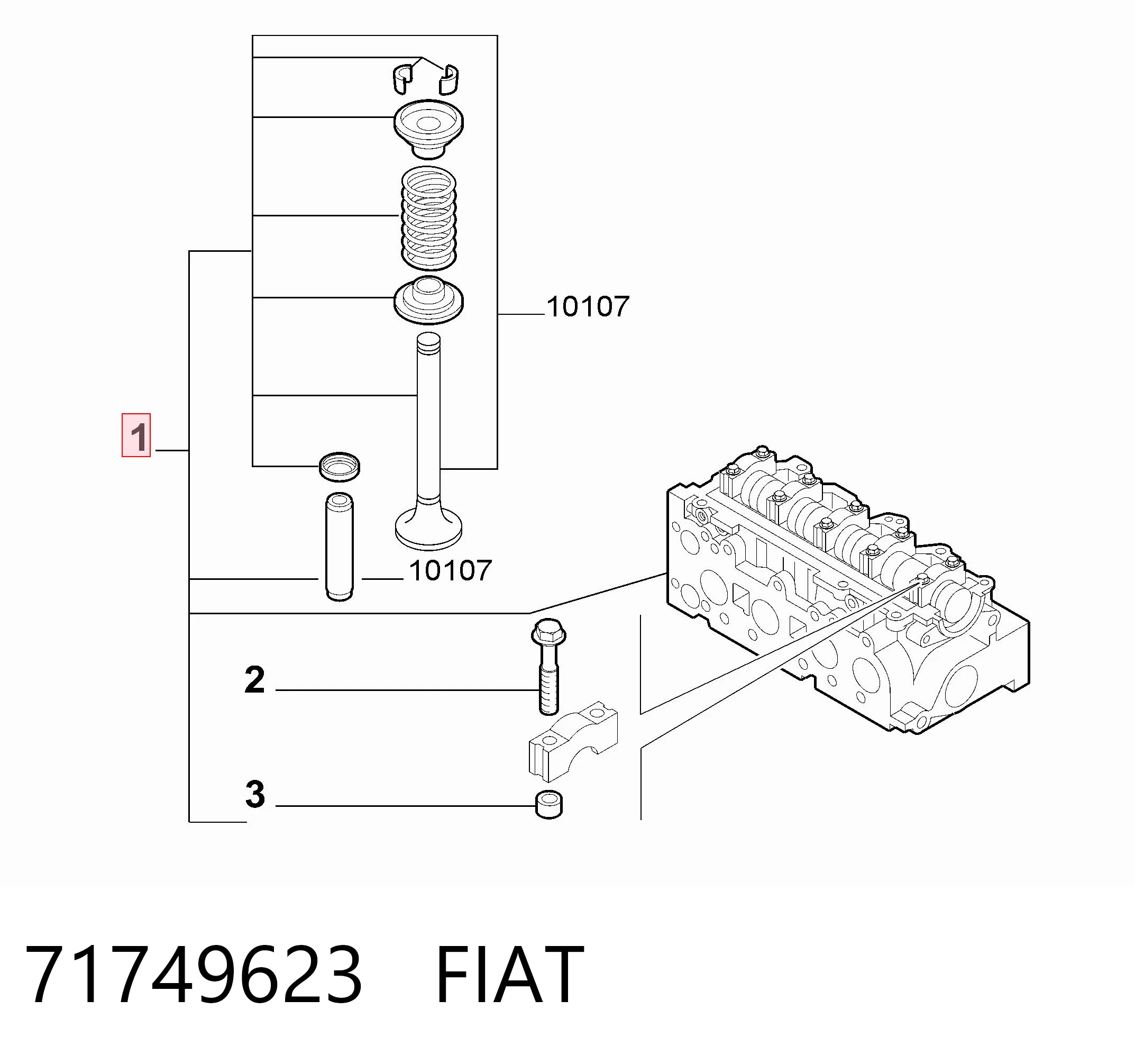 Do koszyka Głowica cylindrów Fiat Doblo I 223