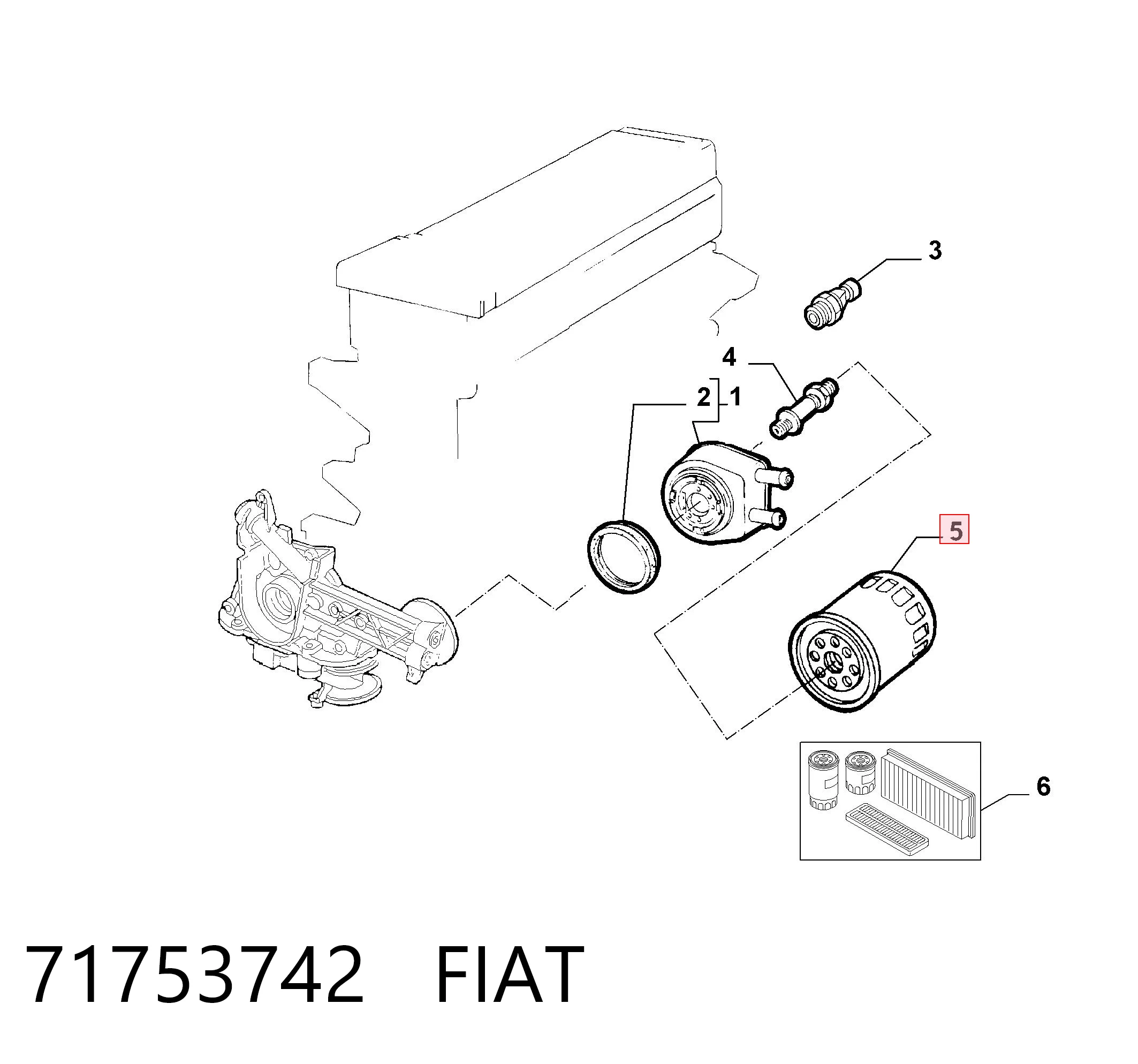71753742 Fiat/Alfa/Lancia Filtr oleju