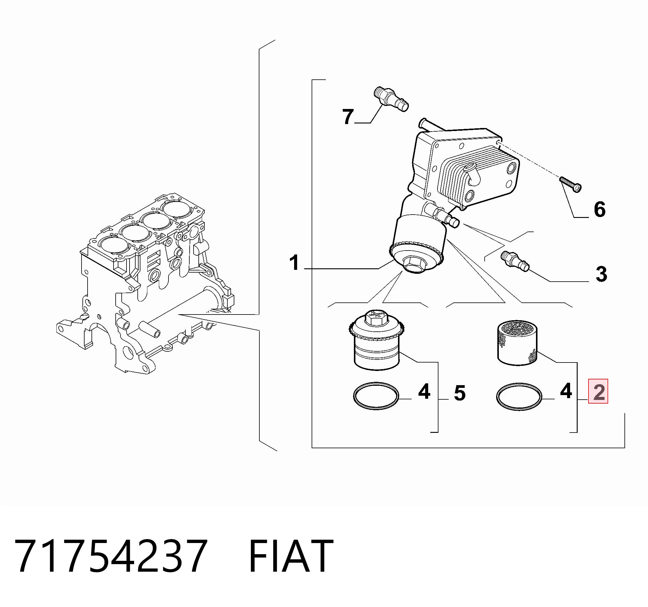 71754237 Fiat/Alfa/Lancia Filtr oleju