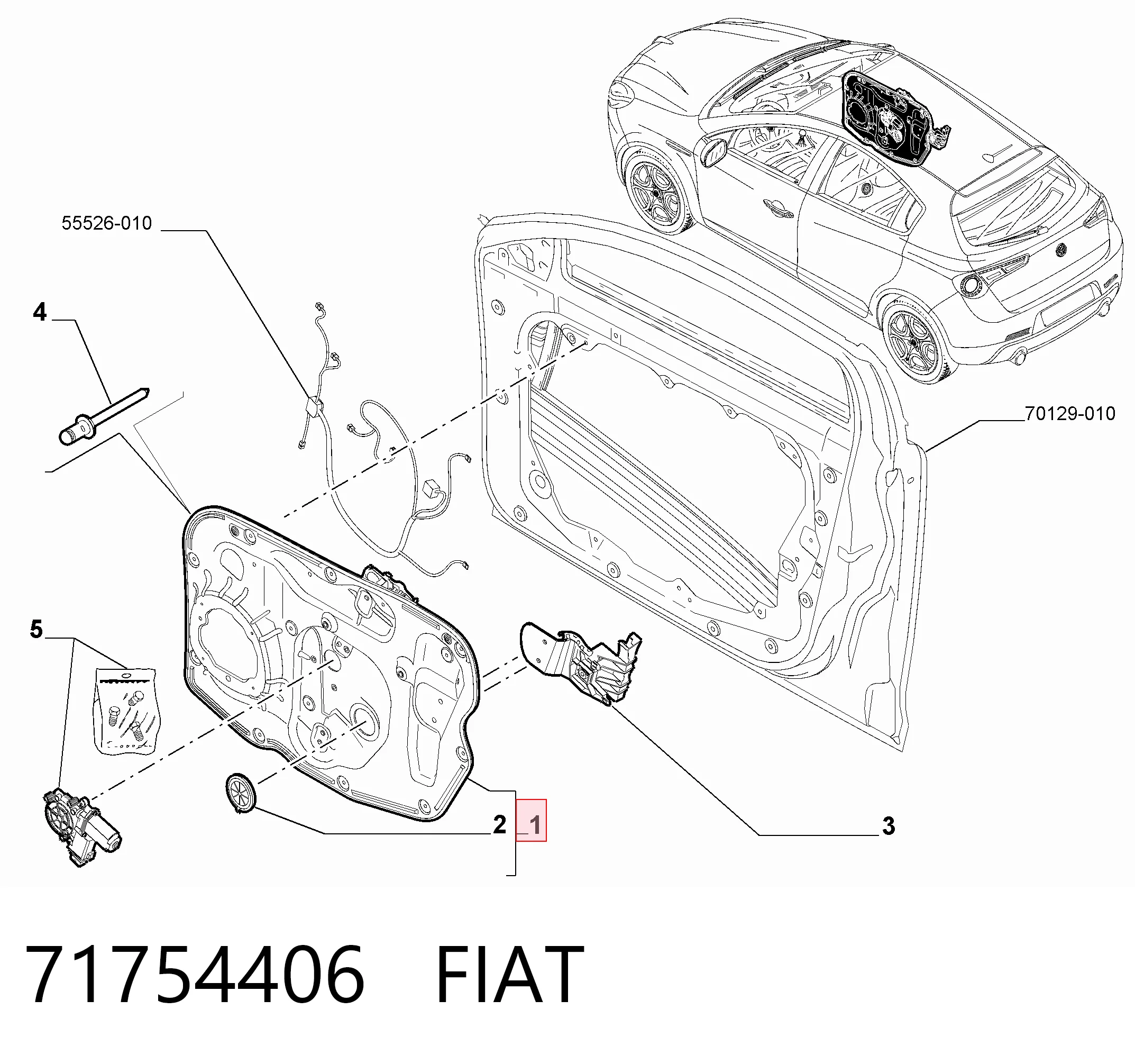  Mechanizm podnoszenia szyby drzwi przednich lewych Alfa Romeo Giulietta 