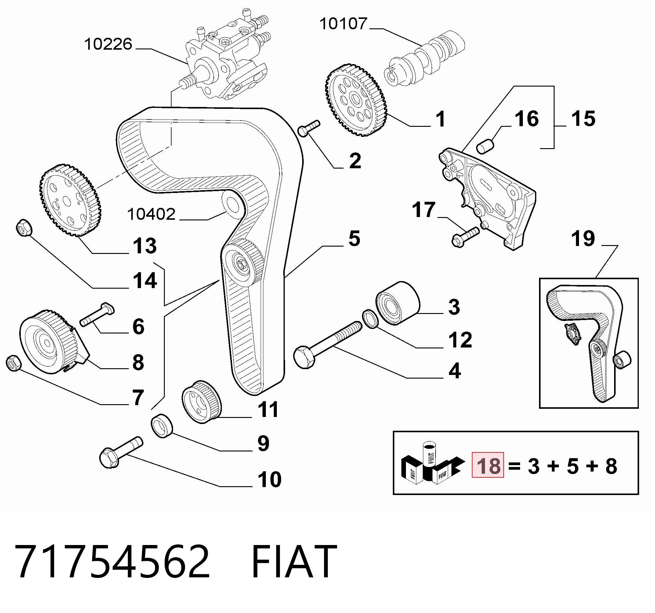 Pasek rozrządu, zestaw 1614920980 Peugeot/Citroen