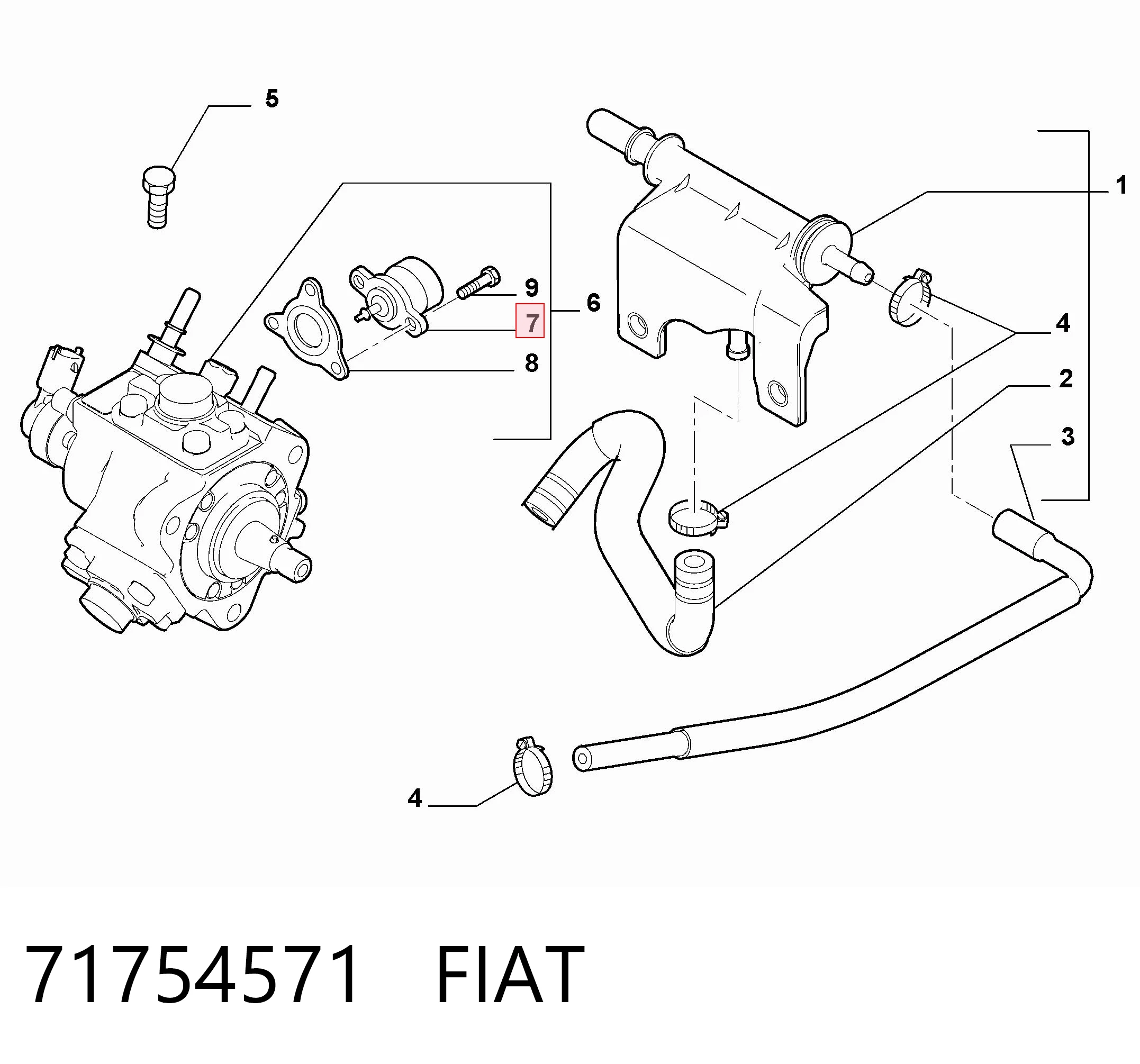 71754571 Fiat/Alfa/Lancia Zawór regulacji ciśnienia (zawór redukcyjny pompy wtryskowej) System Common-Rail