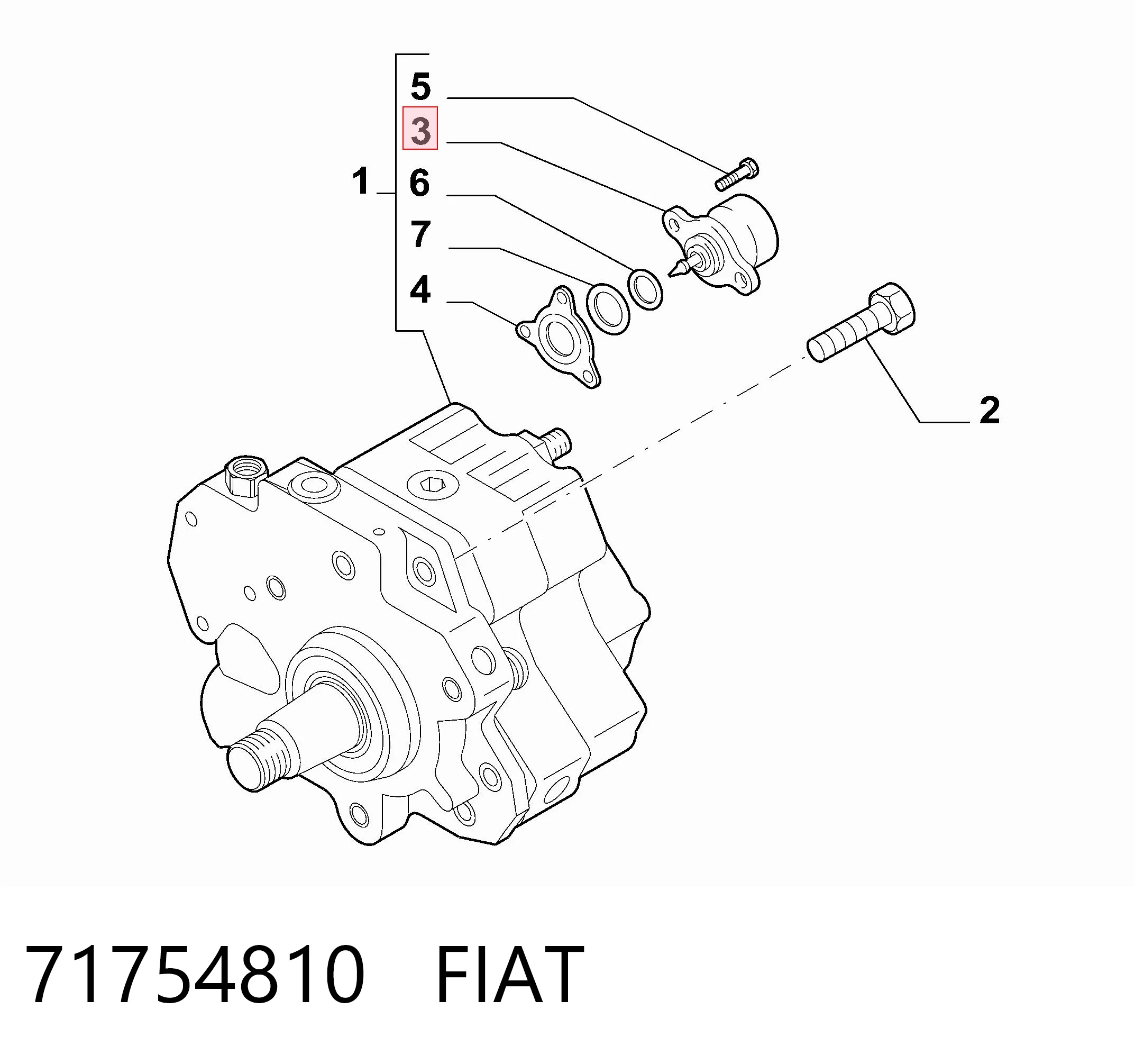 71754810 Fiat/Alfa/Lancia Zawór regulacji ciśnienia (zawór redukcyjny pompy wtryskowej) System Common-Rail