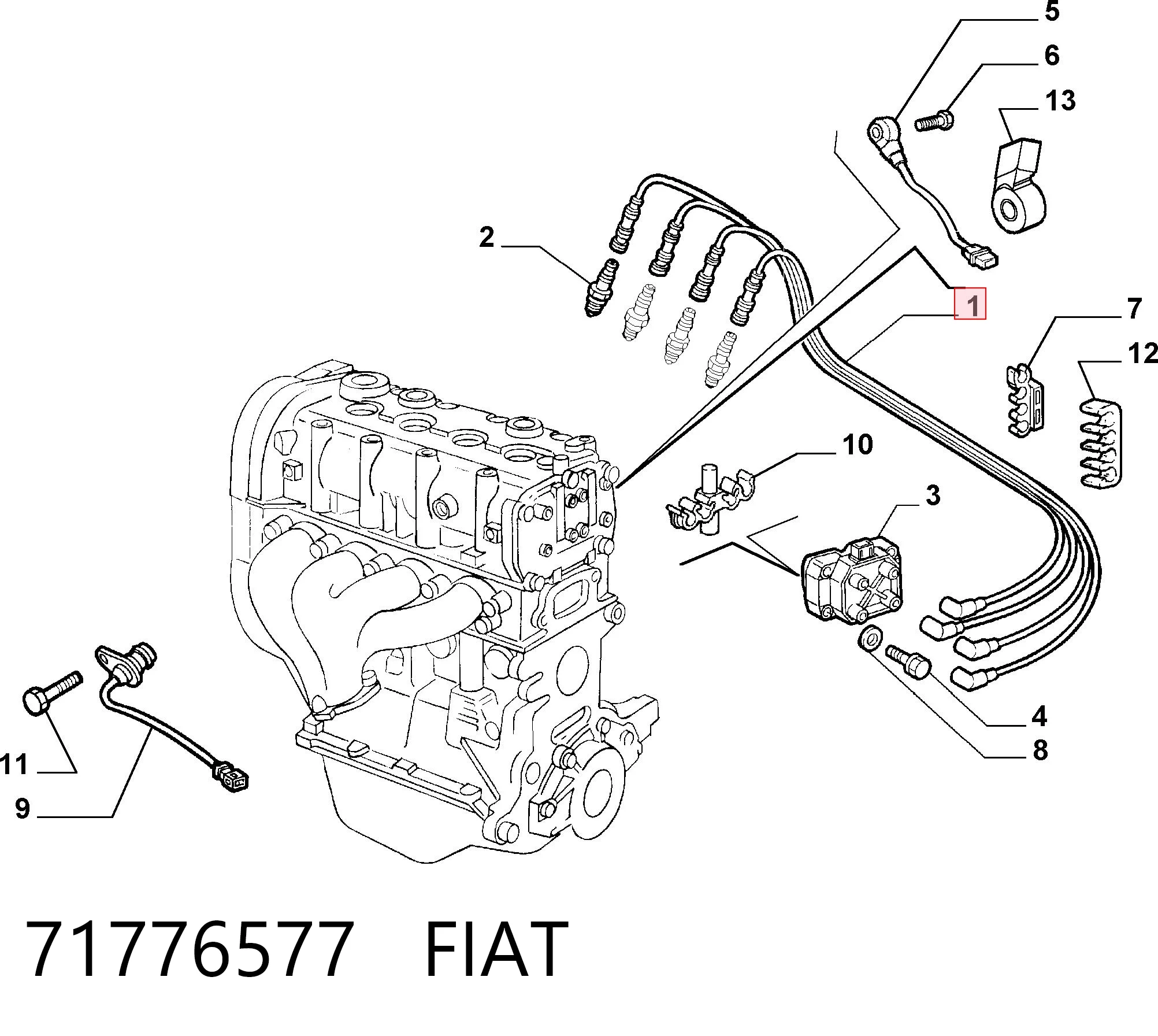 Zestaw przewodów wysokiego napięcia do Fiat Stilo  192