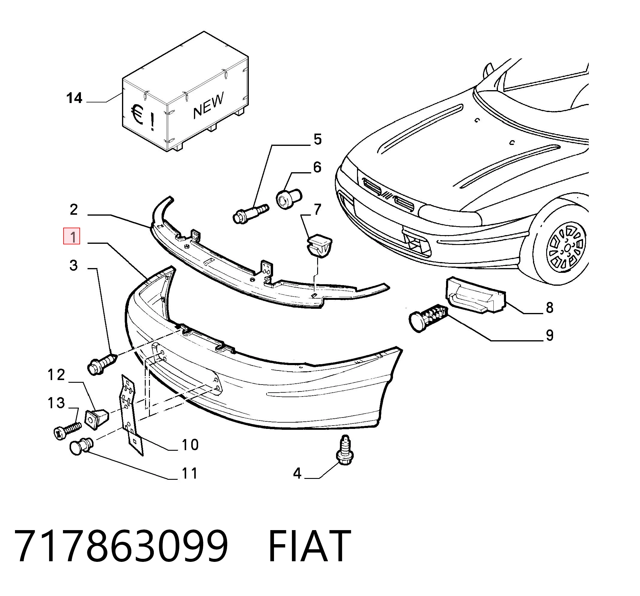 Zderzak przedni do Fiat Brava  182