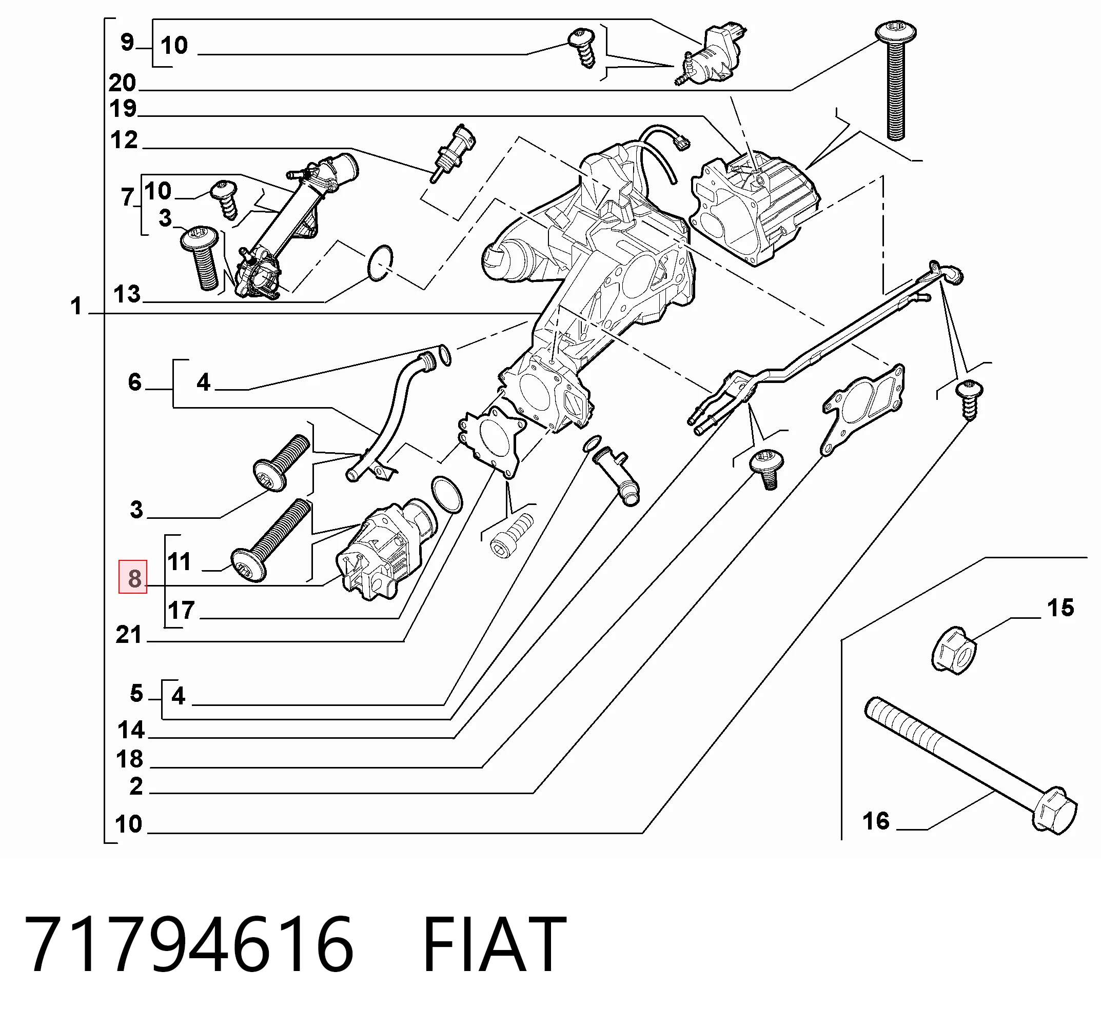 71794616 Fiat/Alfa/Lancia Zawór recyrkulacji spalin EGR