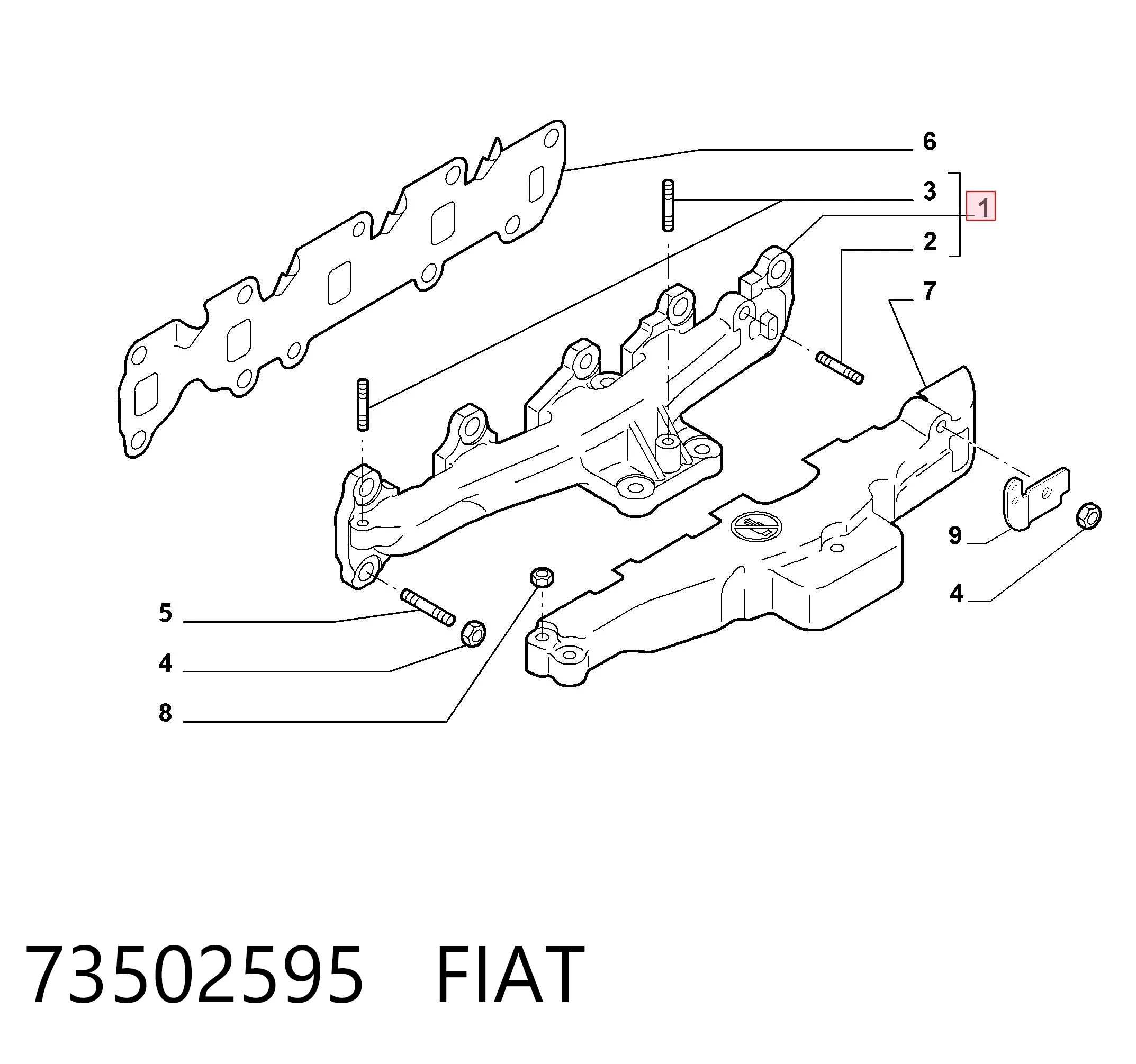  Kolektor wydechowy Fiat Doblo 1