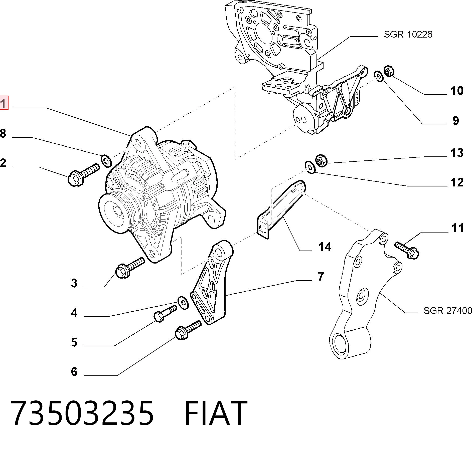 73503235 Fiat/Alfa/Lancia Alternator