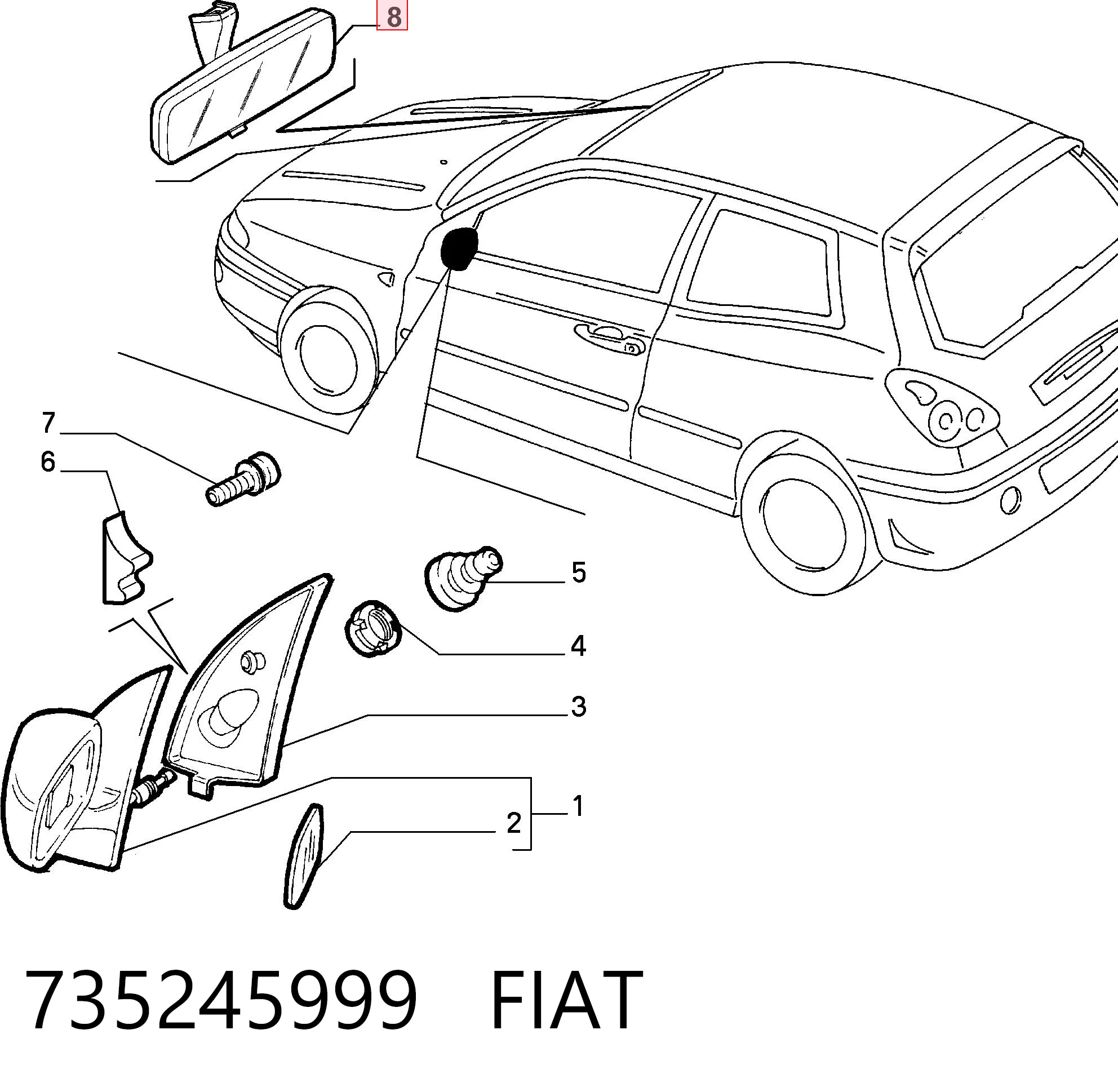 Do koszyka Lusterko wewnętrzne Nissan Terrano II R20