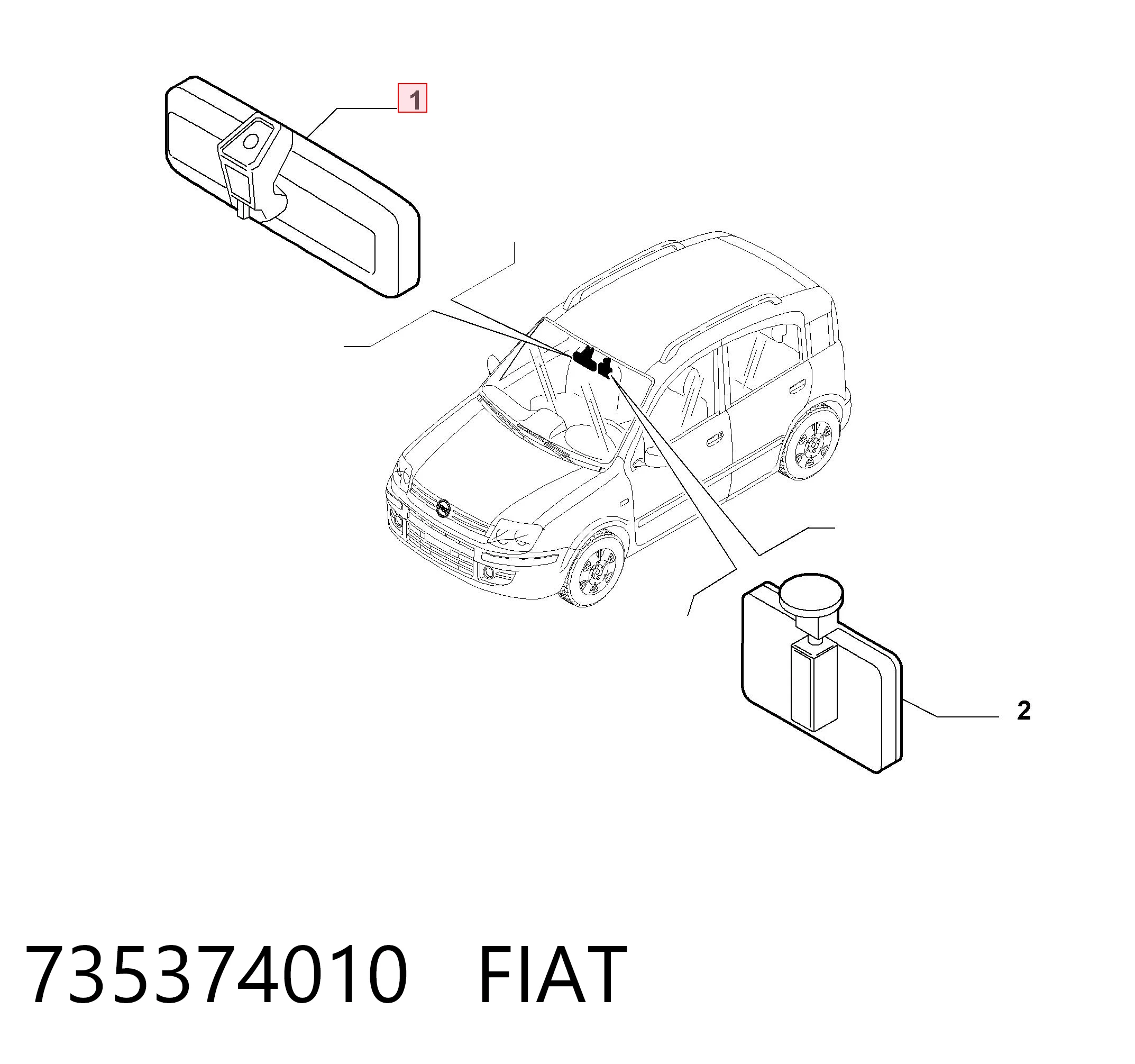 Lusterko wewnętrzne Fiat Panda II hatchback (169A) (2003 - 2013) cena, od 42,77 USD