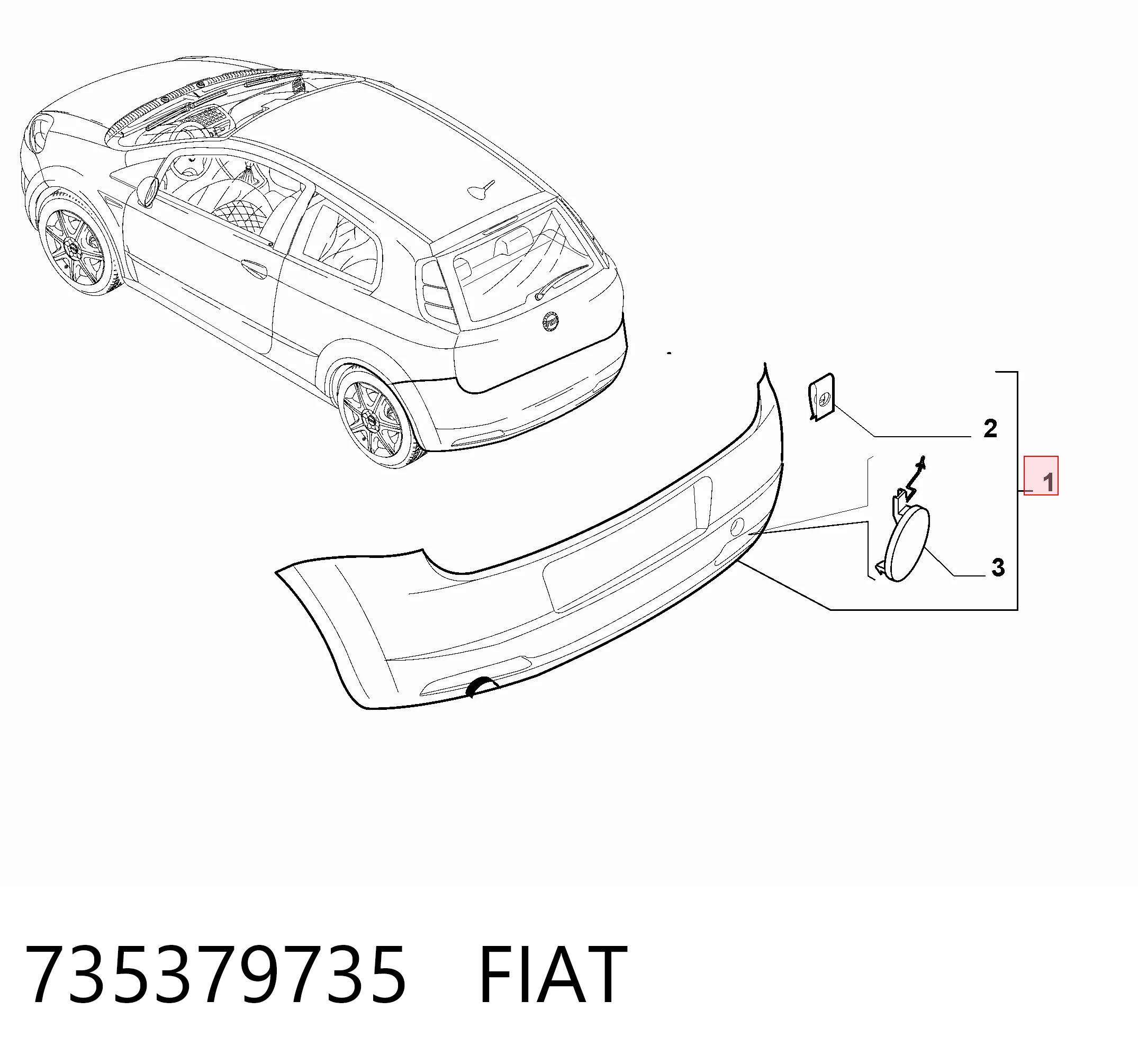 Zderzak tylny Fiat Punto GRAND