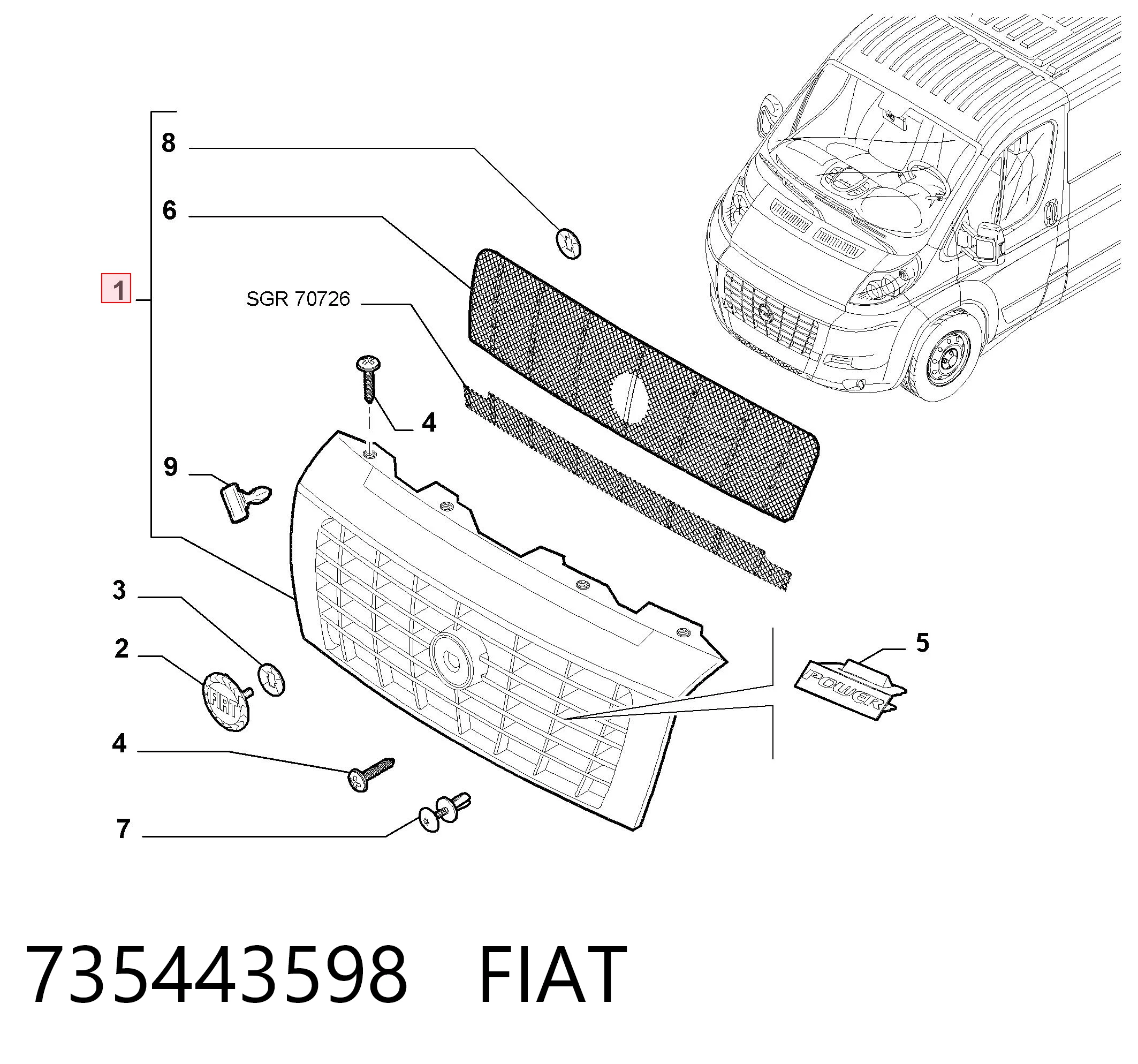 Atrapa chłodnicy do Fiat Ducato III 250