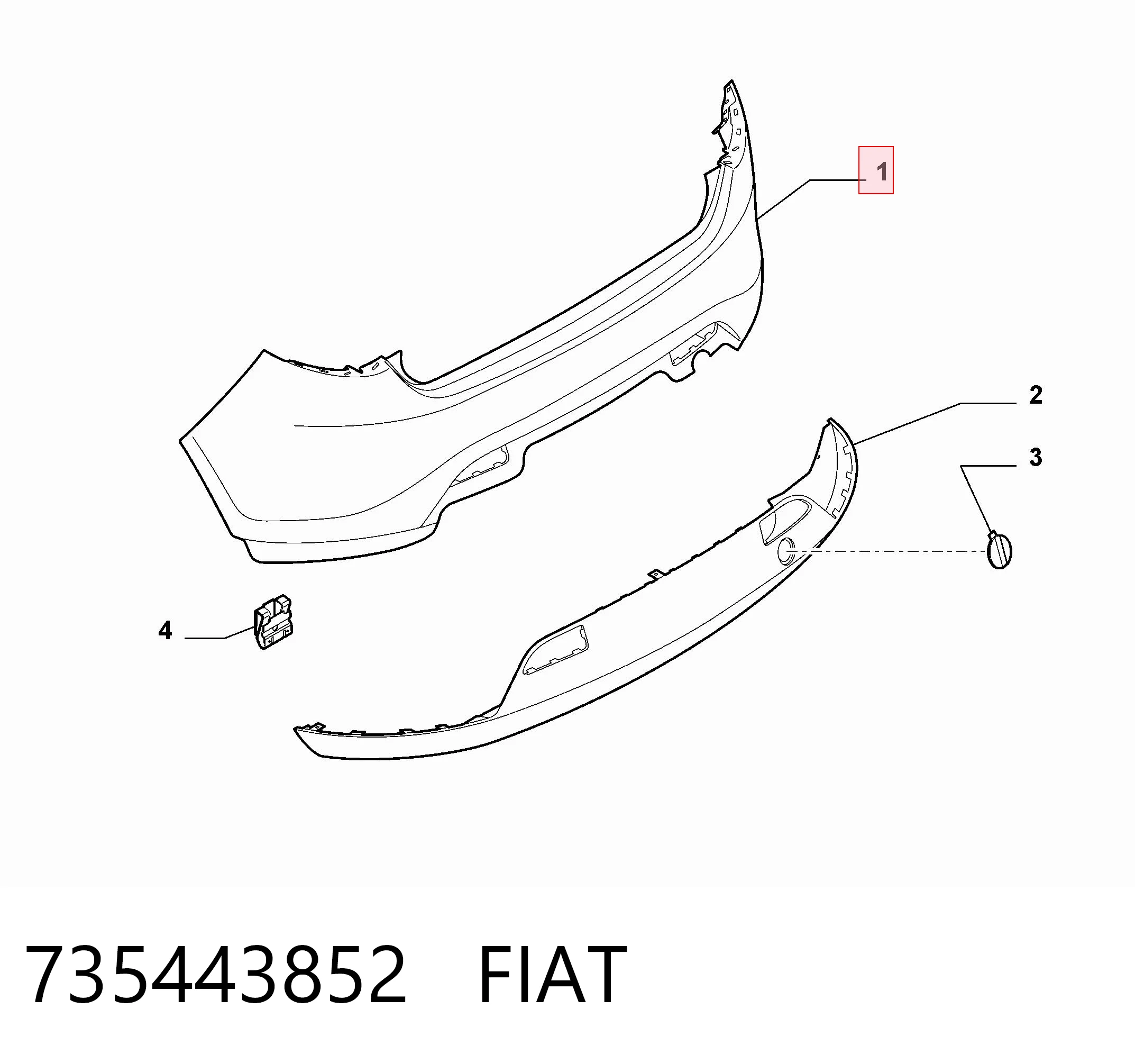 Zderzak tylny Fiat Bravo II hatchback (198) (2007 - 2014) cena, od 210,23 USD