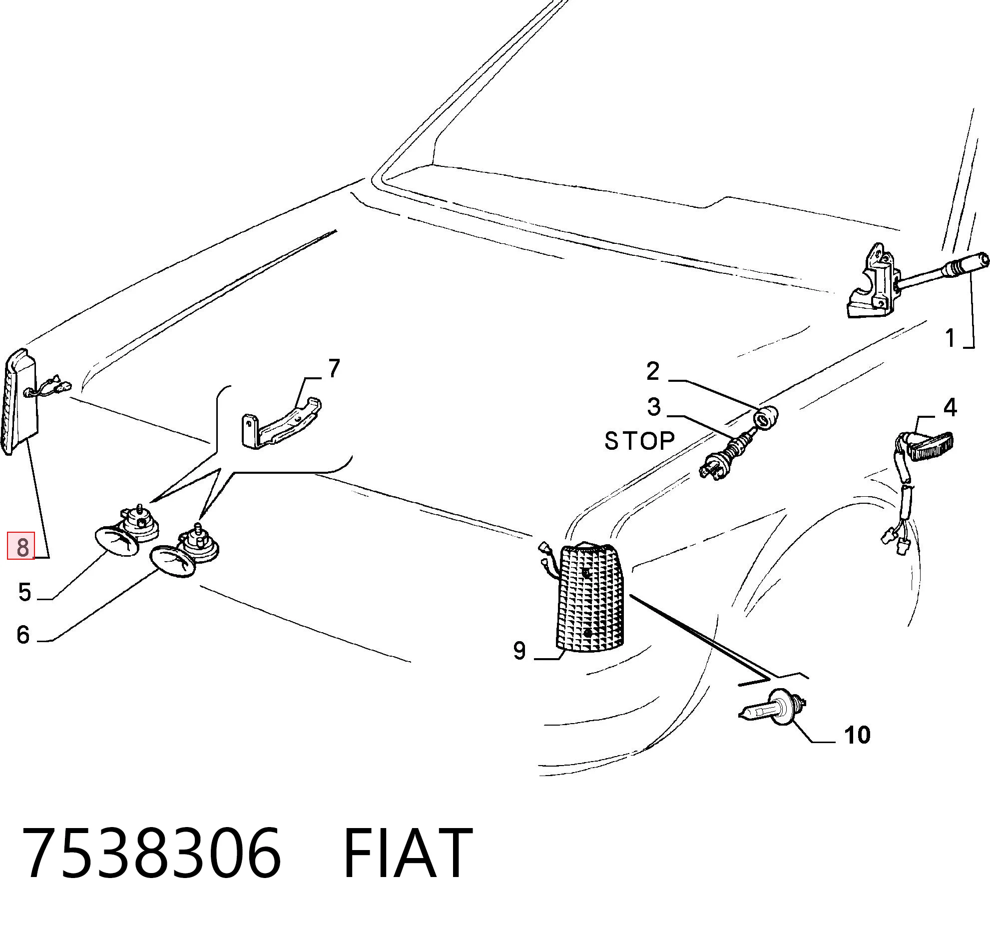 Kierunkowskaz prawy do Fiat Fiorino  146 Uno