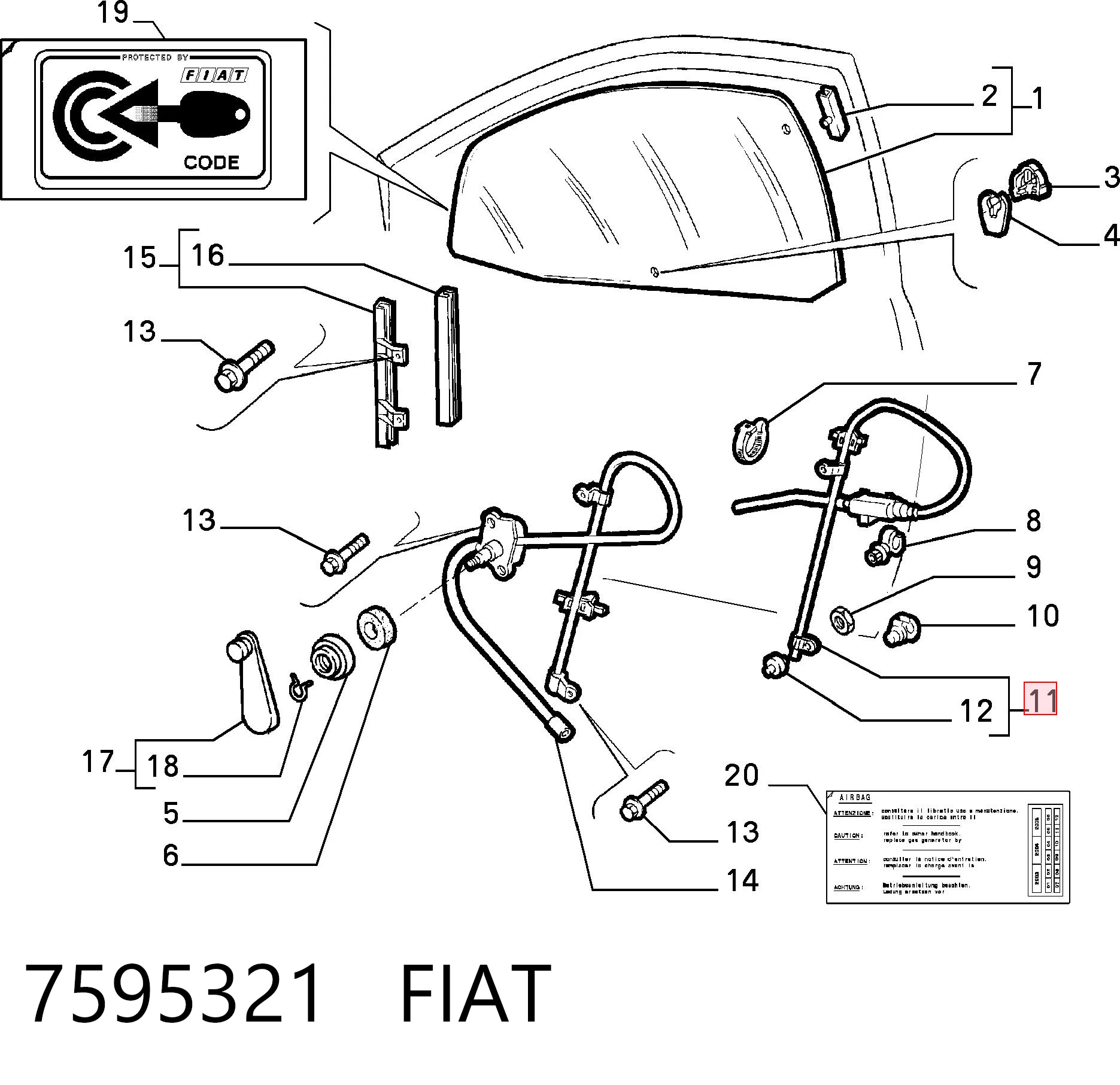 Mechanizm podnoszenia szyby drzwi przednich prawych do Fiat Tempra  159