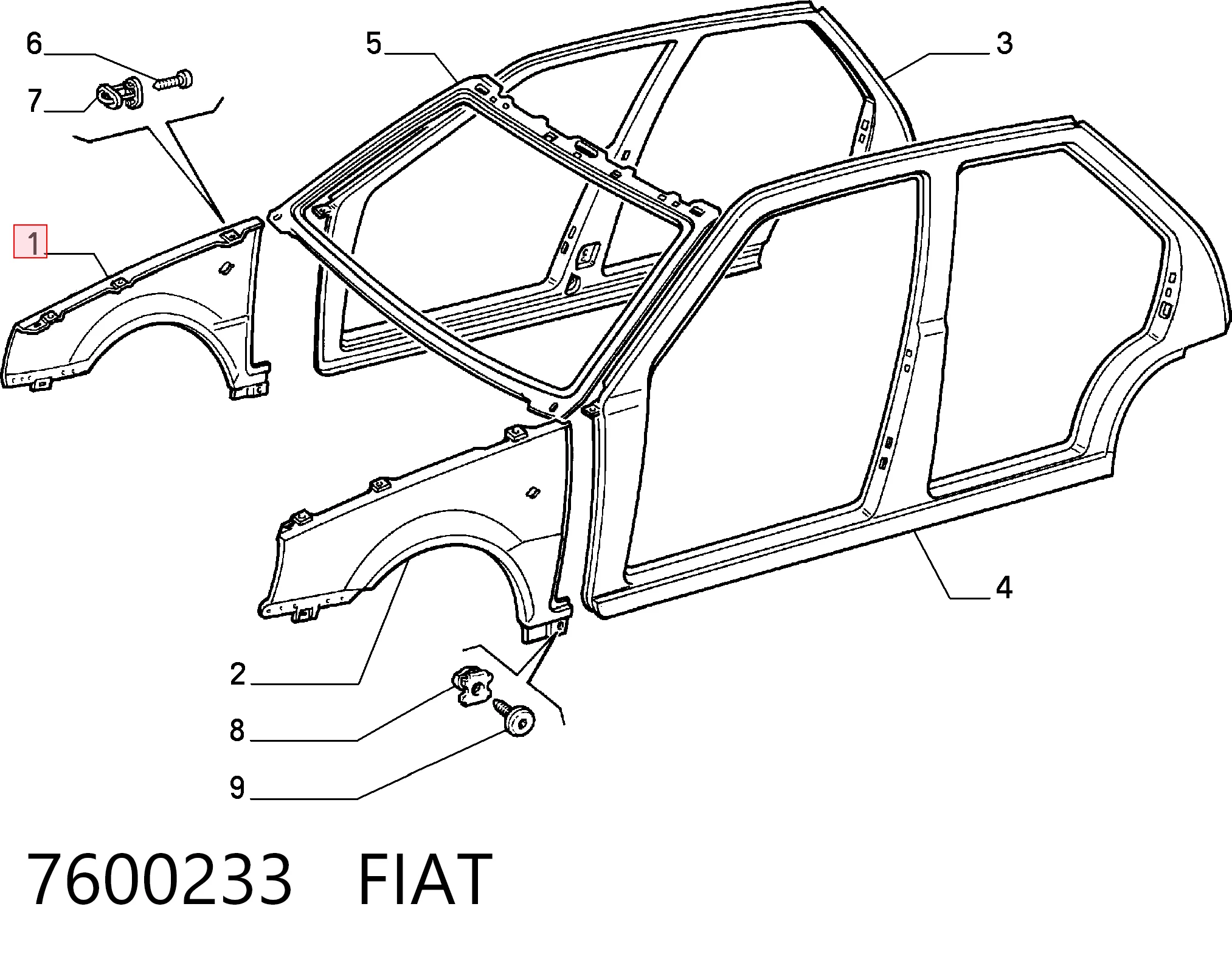 Błotnik przedni prawy do Fiat Tipo  160