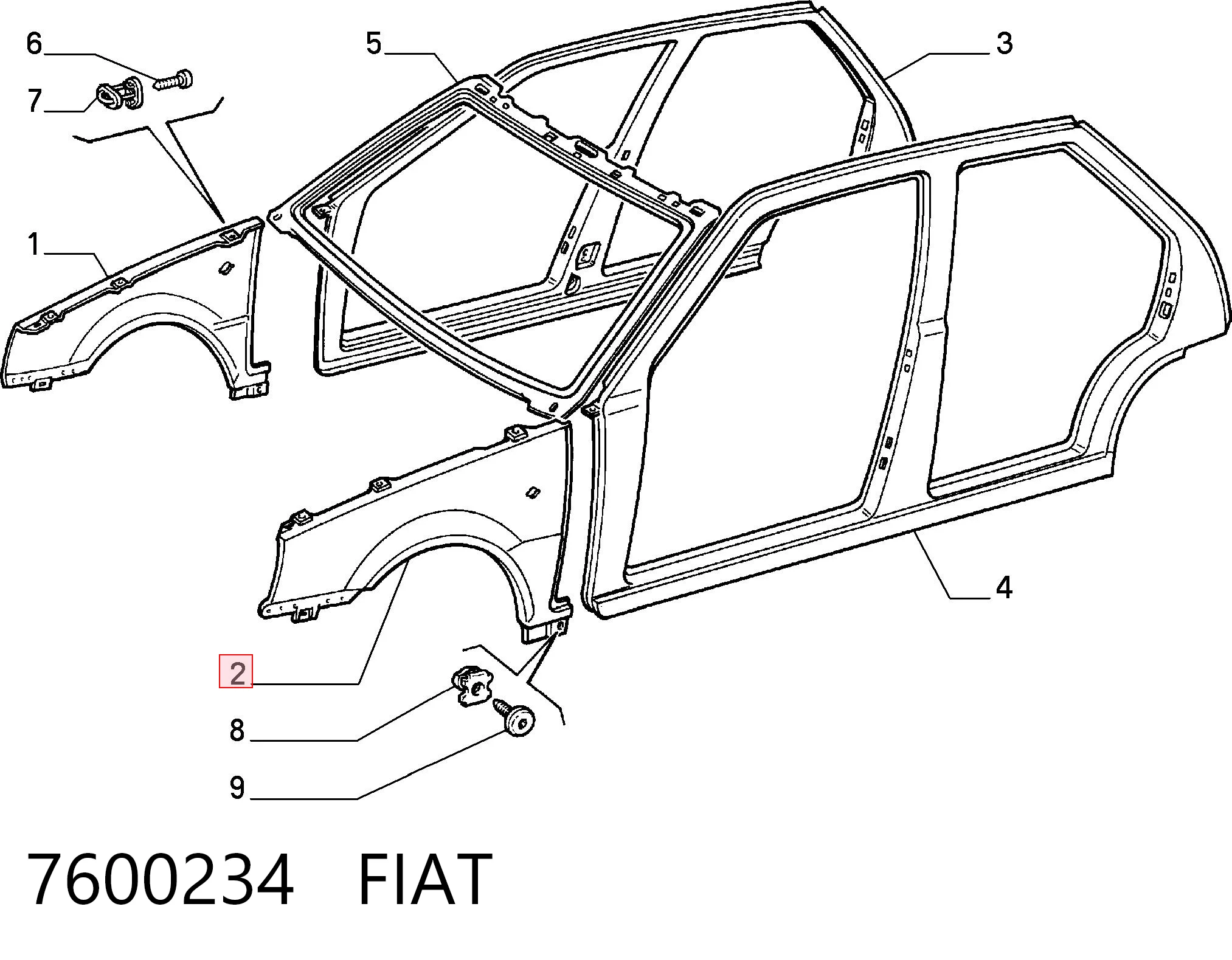Błotnik przedni lewy do Fiat Tipo  160