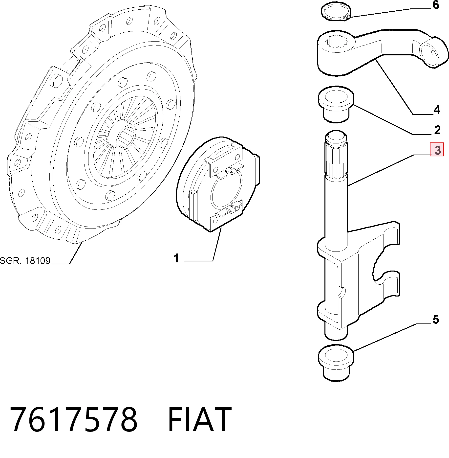 7617578 Fiat/Alfa/Lancia Widełki sprzęgła