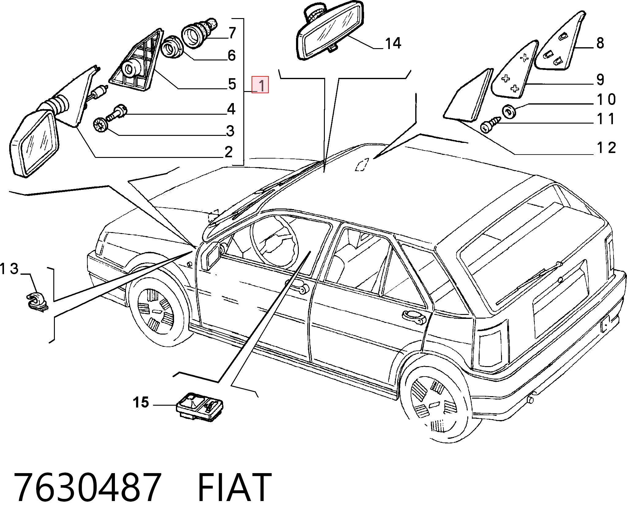  Lusterko wsteczne prawe Fiat Tempra 