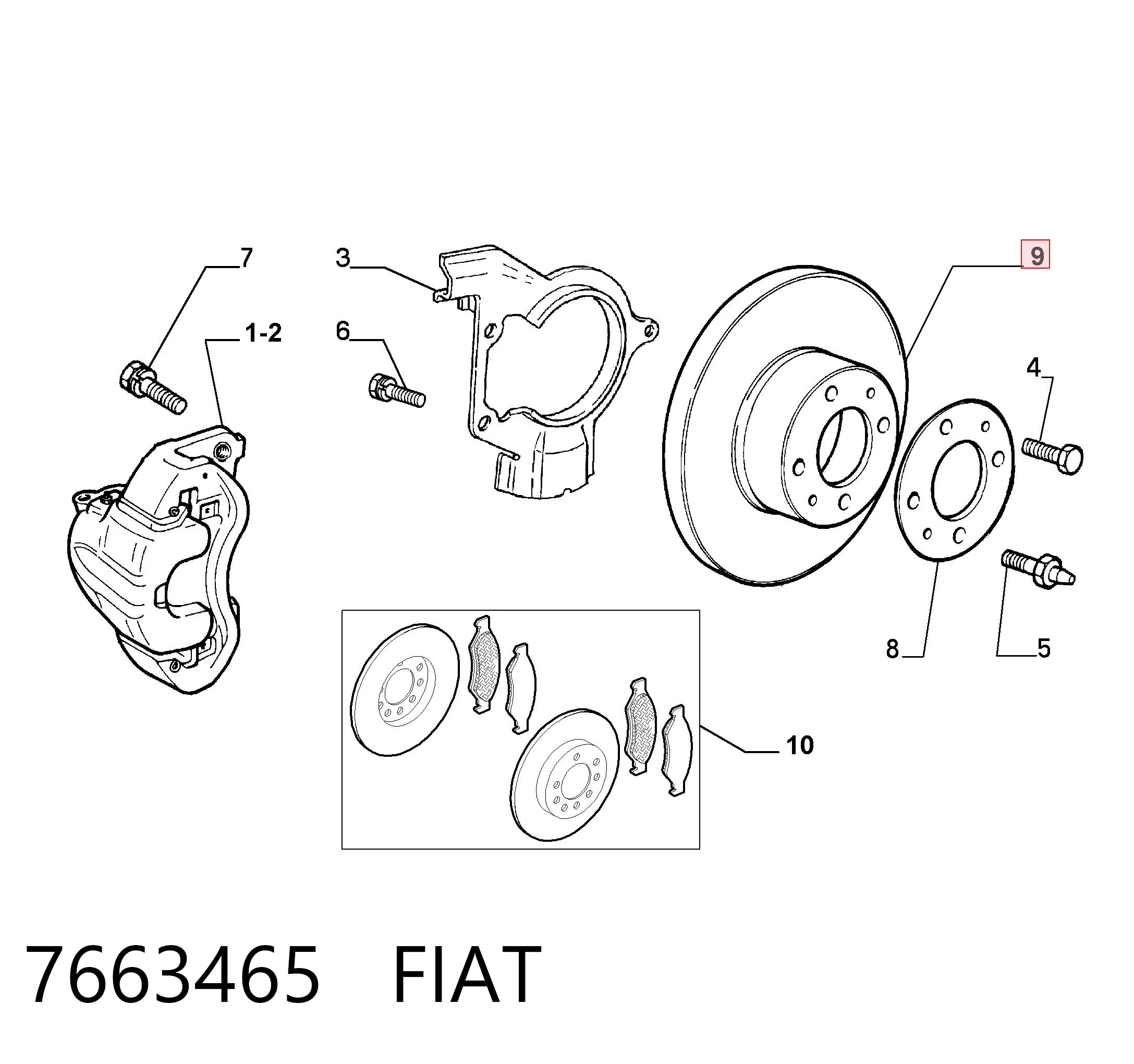 7663465 Fiat/Alfa/Lancia Tarcza hamulcowa tylna