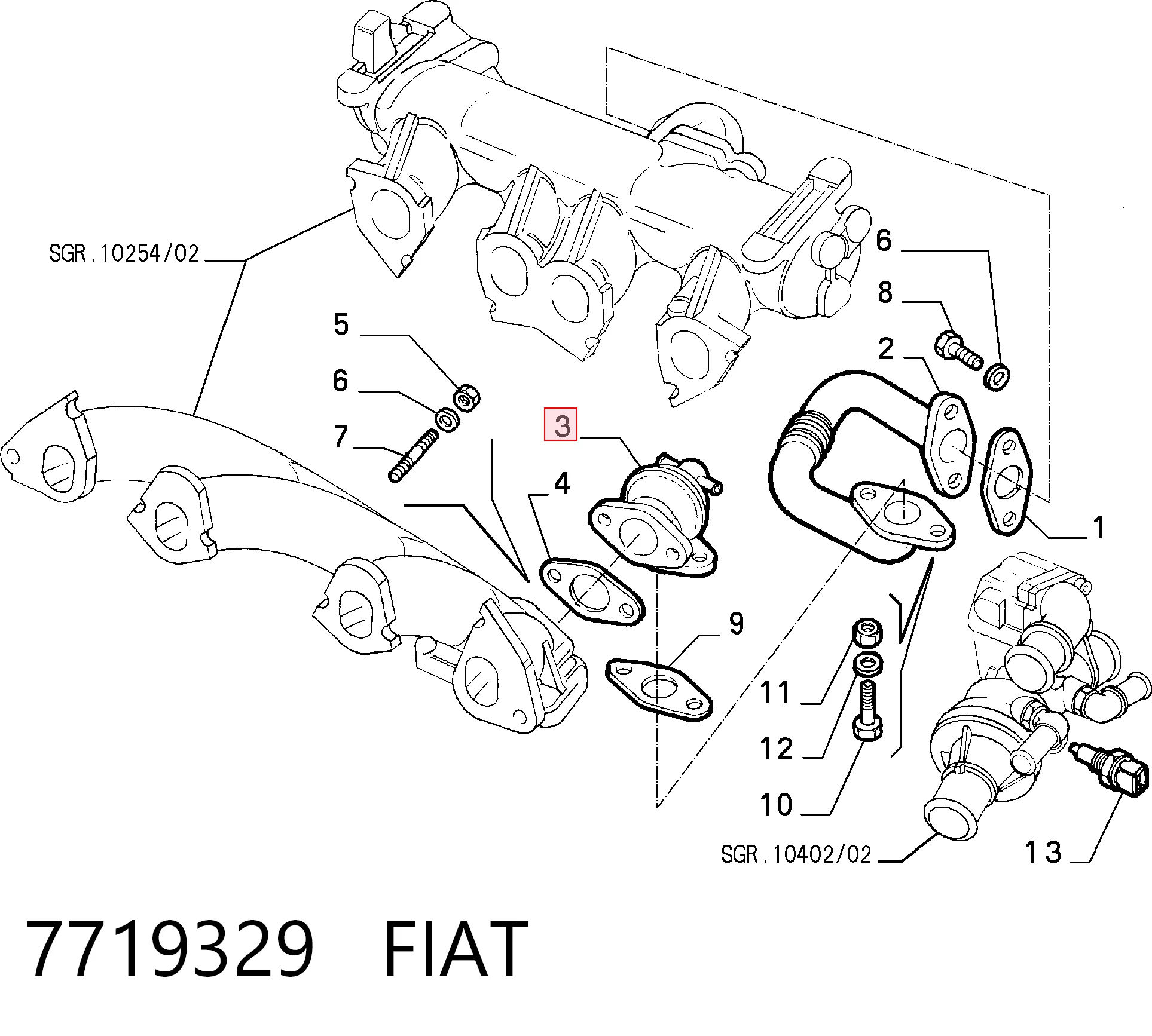Zawór recyrkulacji spalin EGR do Fiat Punto 176