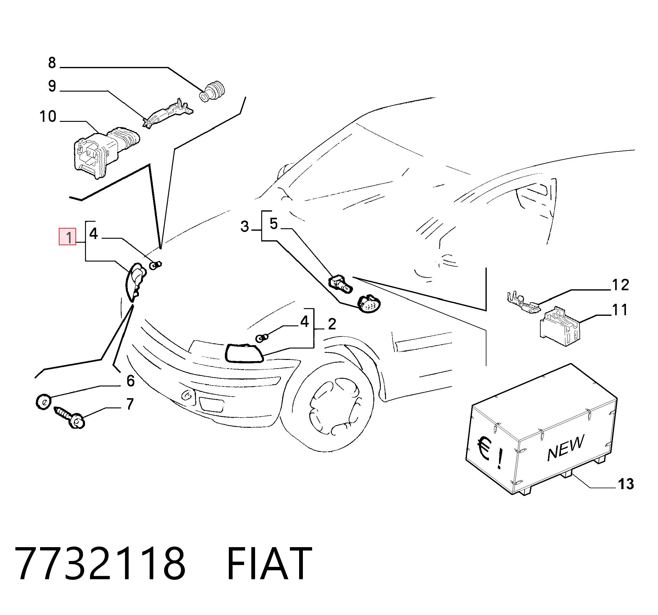 Do koszyka Kierunkowskaz prawy Fiat Punto I 176