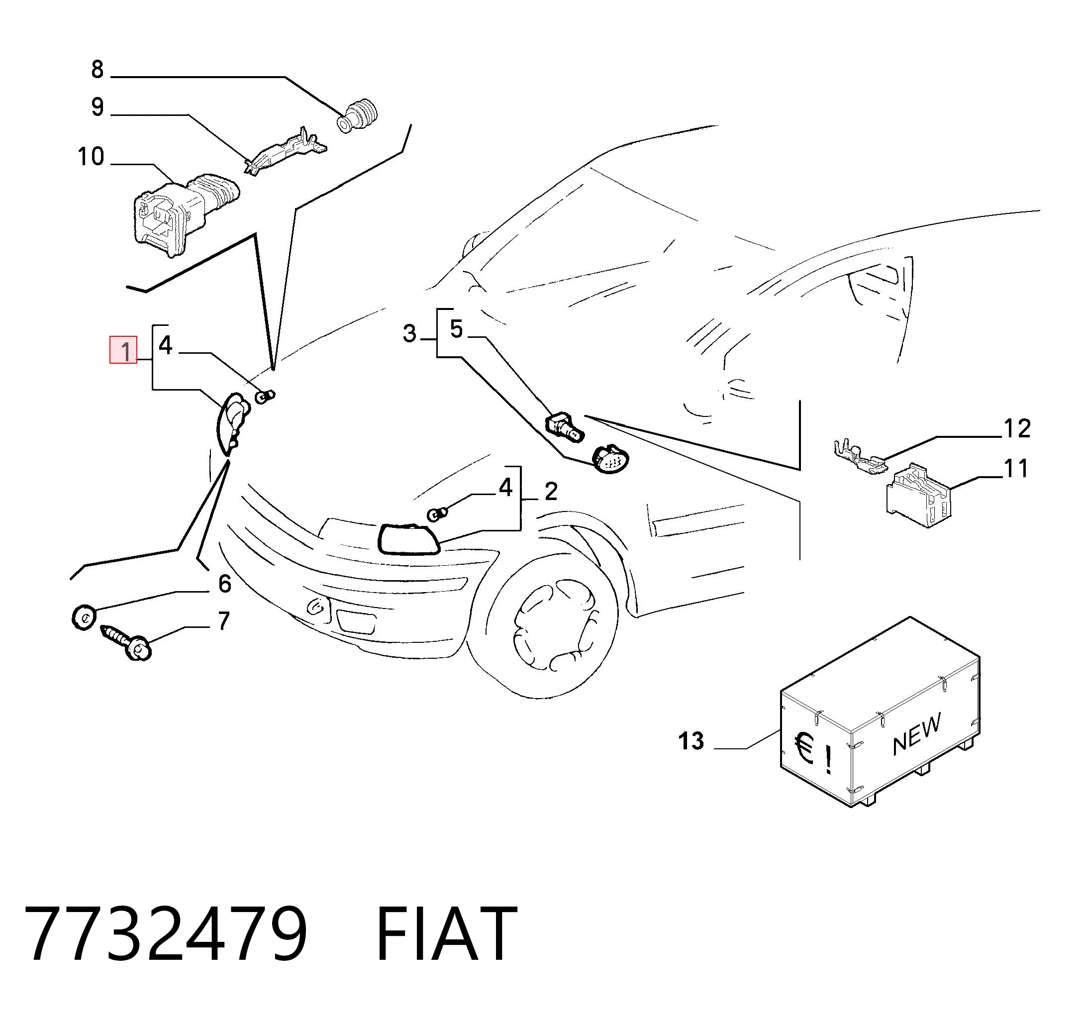  Kierunkowskaz prawy Fiat Punto 1