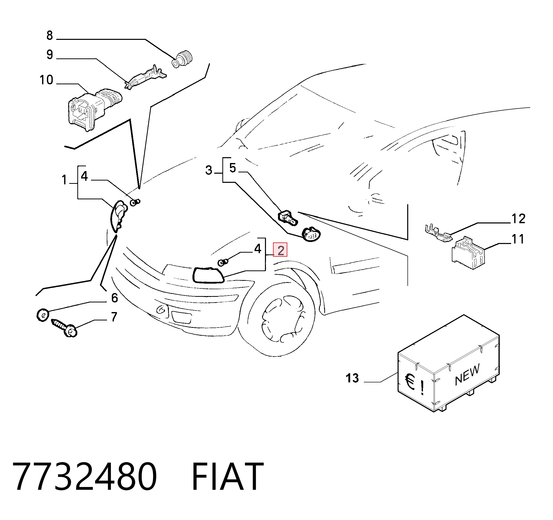 Do koszyka Kierunkowskaz lewy Fiat Punto I 176