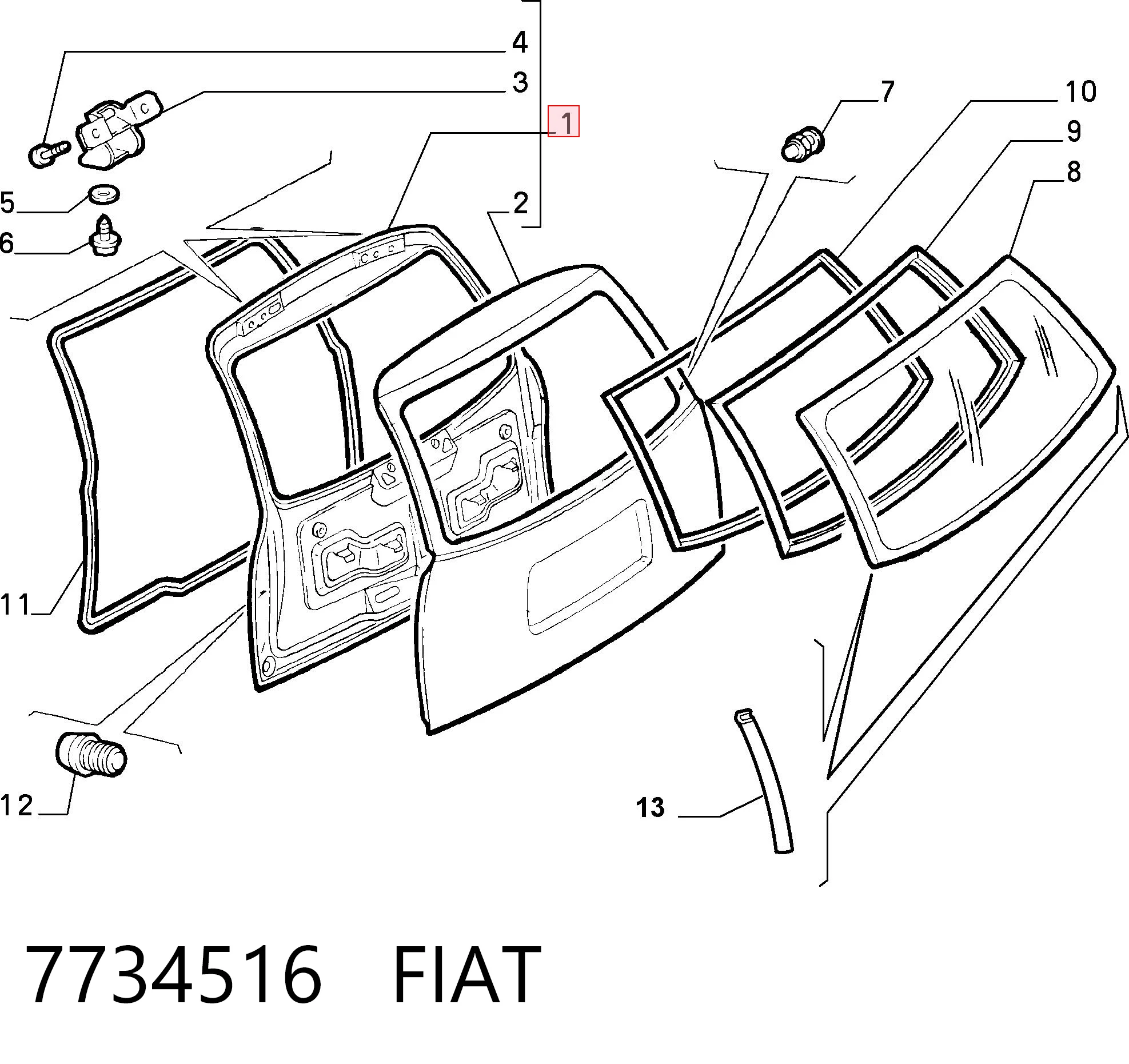 Drzwi tylne (bagażnika 3/5) do Fiat Punto I 176