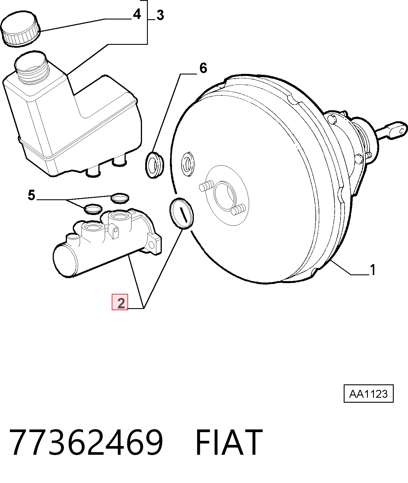 Główny cylinder hamulców Fiat Stilo 