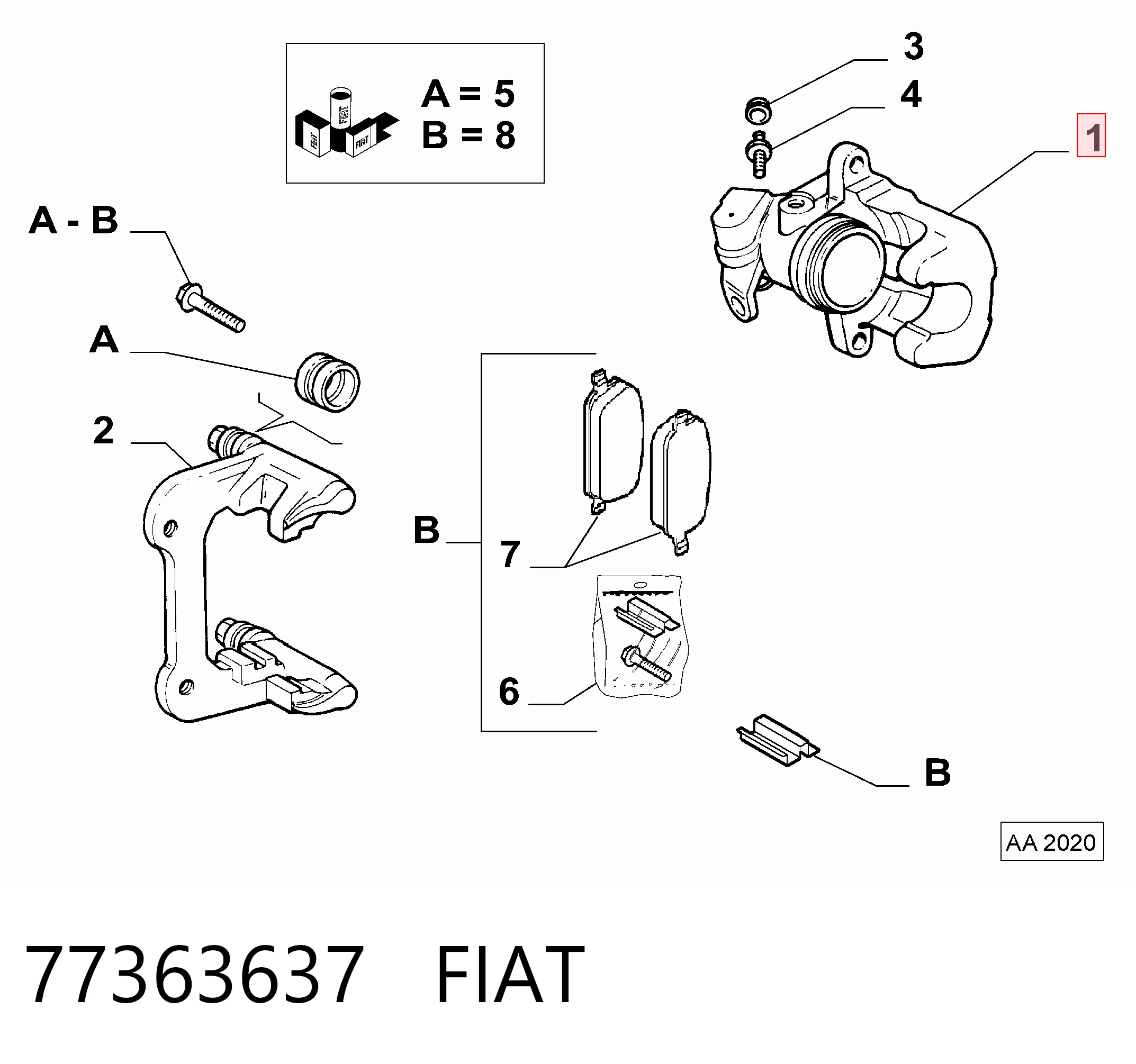 Do koszyka Zacisk hamulcowy tylny prawy Fiat Croma II 194