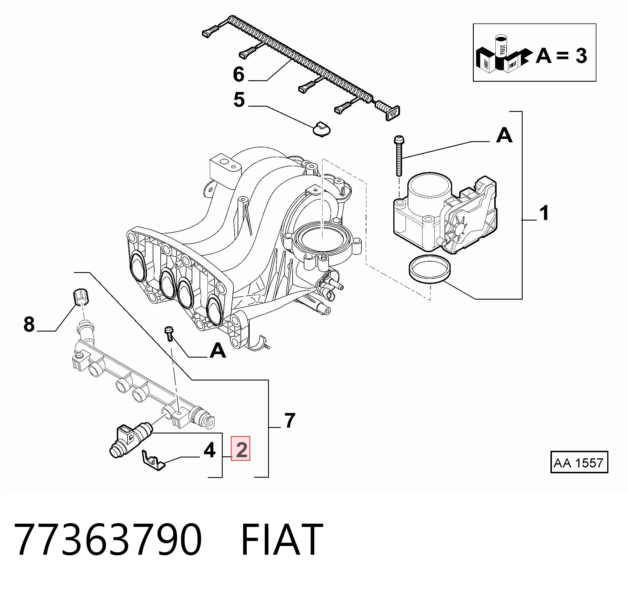 77363790 Fiat/Alfa/Lancia Wtryskiwacz paliwa