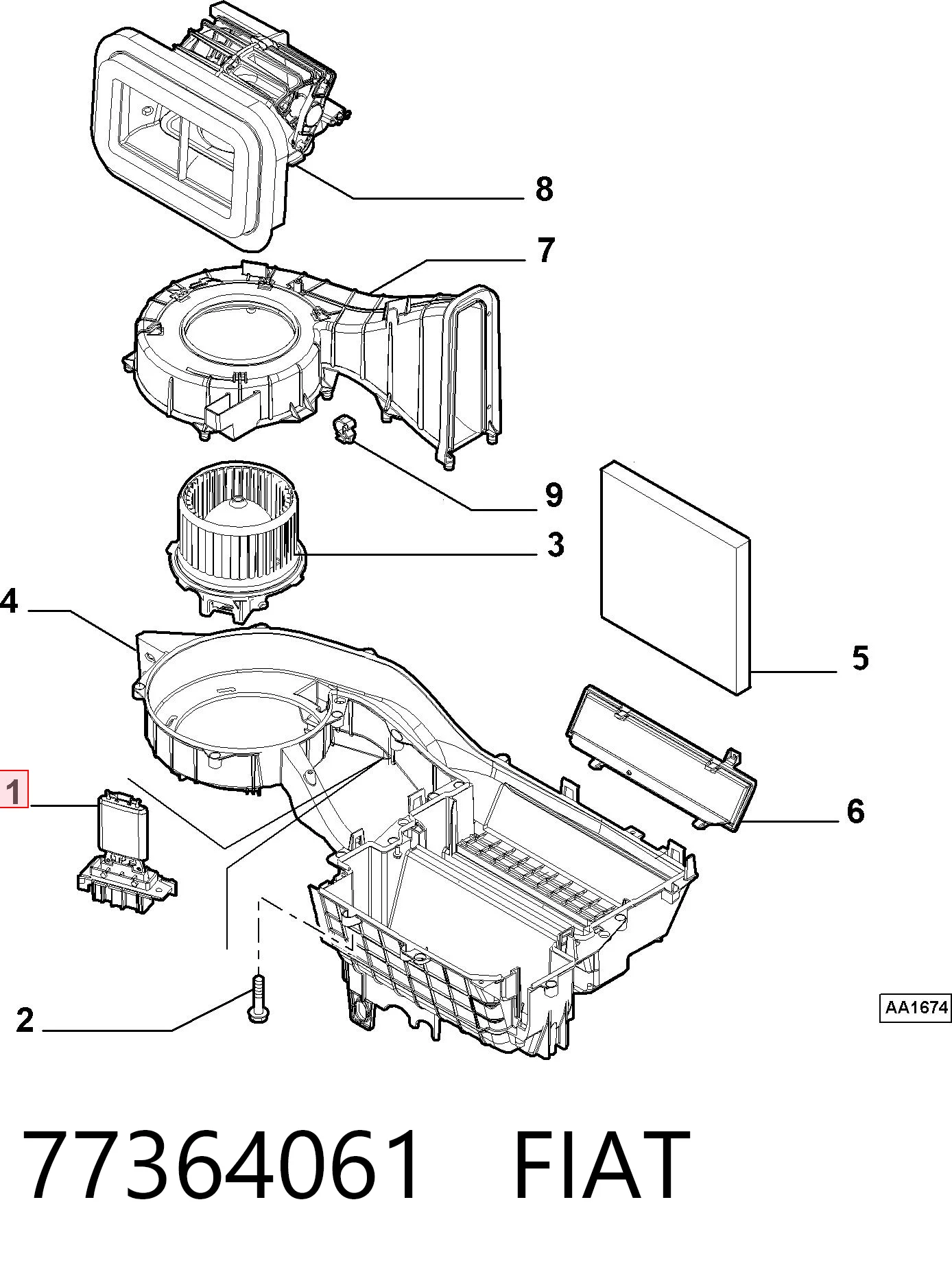 77364061 Fiat/Alfa/Lancia Rezystor wentylatora nagrzewnicy (ogrzewacza kabiny)